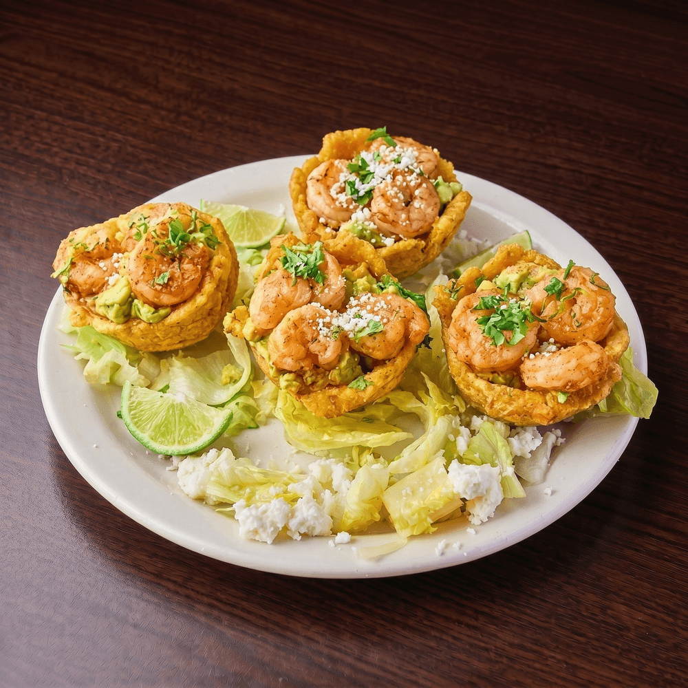 Plantain Baskets with Shrimp