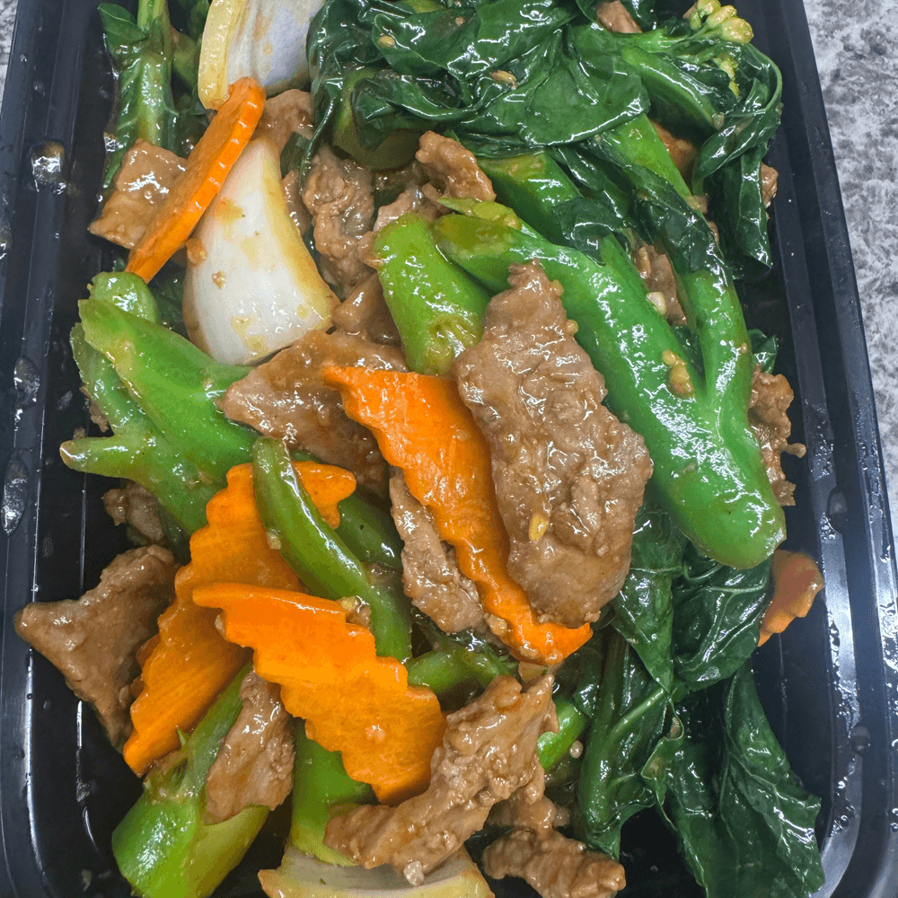 Chinese Broccoli with Beef 唐人芥蓝炒牛肉