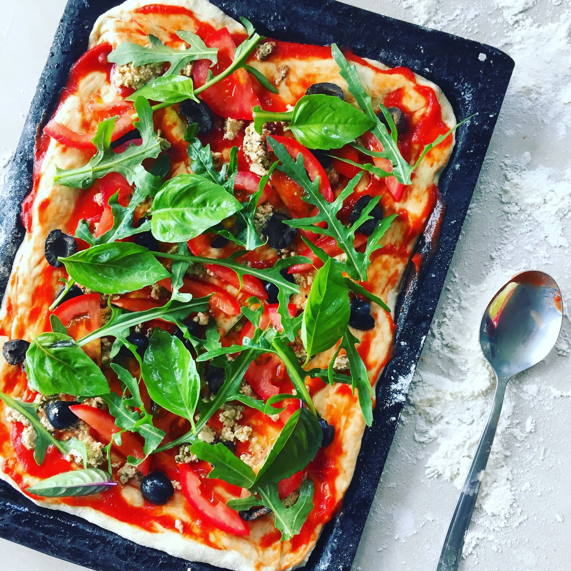 Square pizza slice