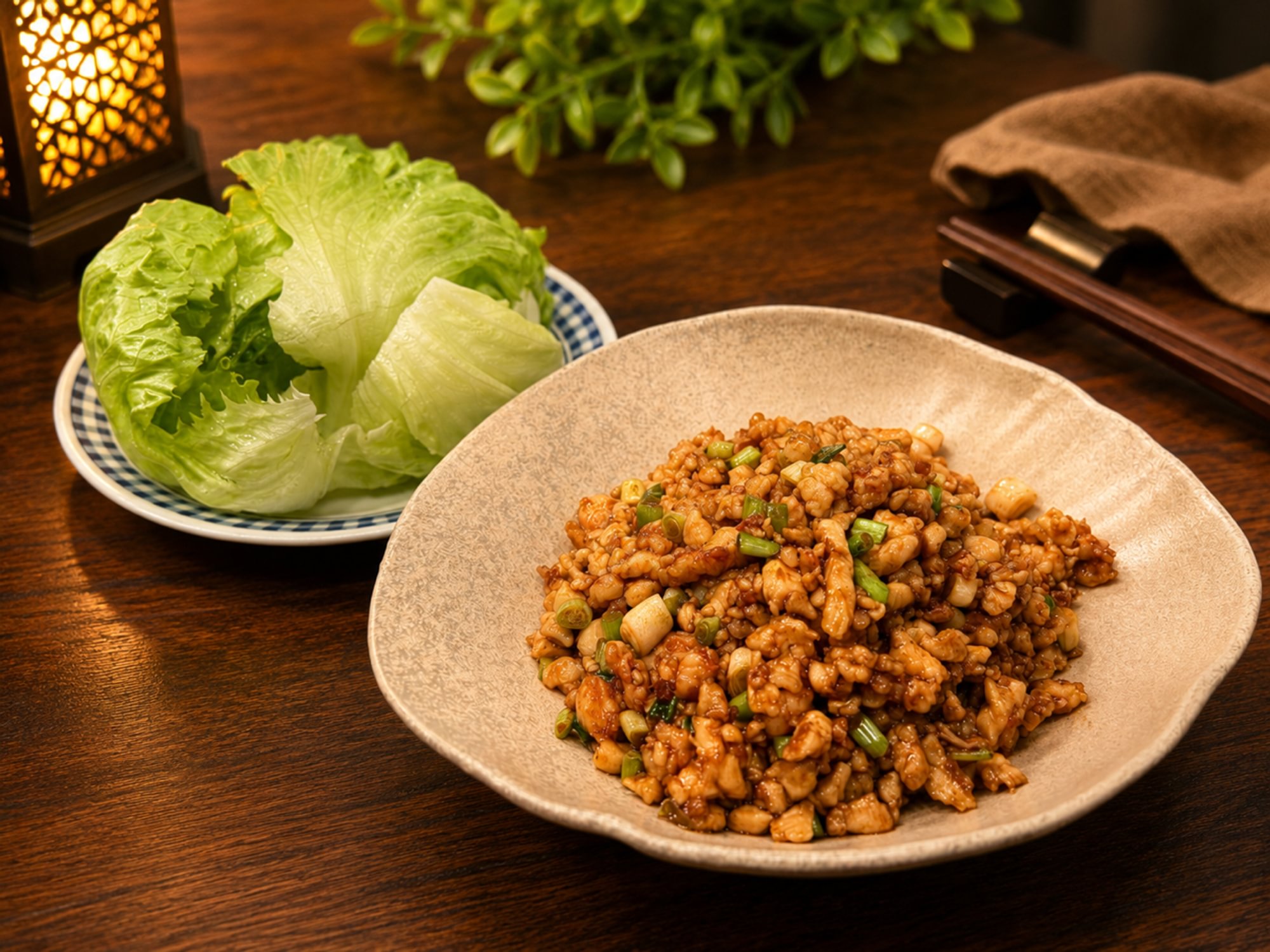 Minced Chicken & Shrimp with Lettuce / 鸡虾松