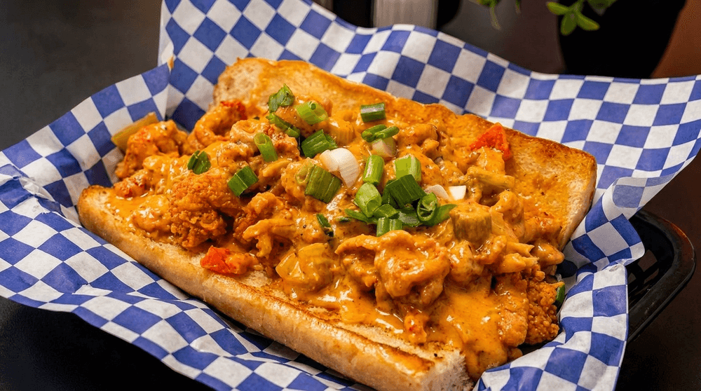 Open Face Shrimp Po' Boy