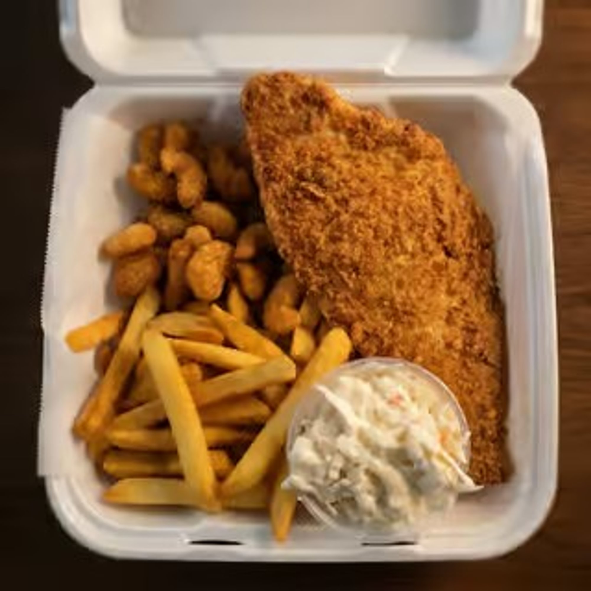 Baked Flounder & Popcorn Shrimp Special