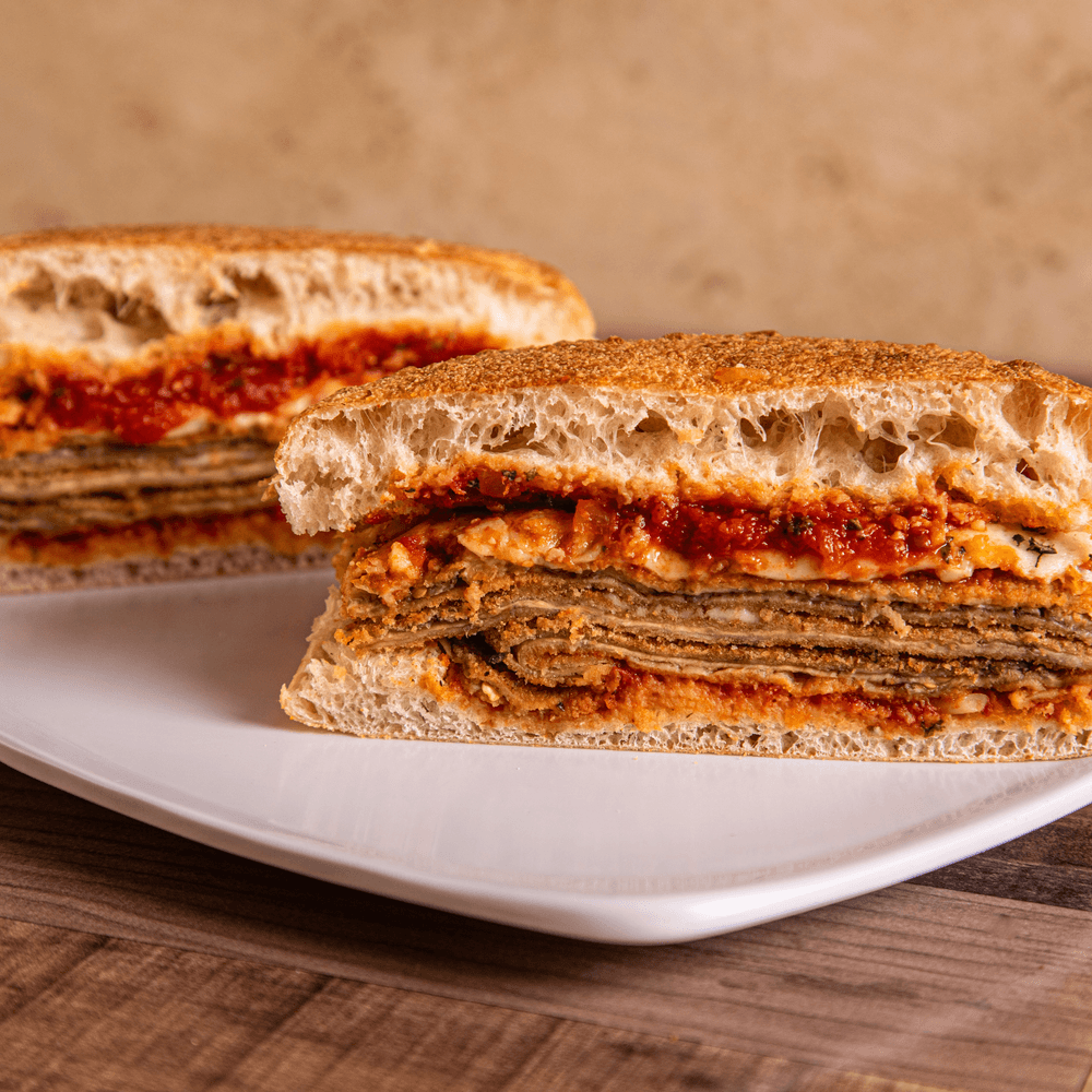 Eggplant Parmigiana Sandwich