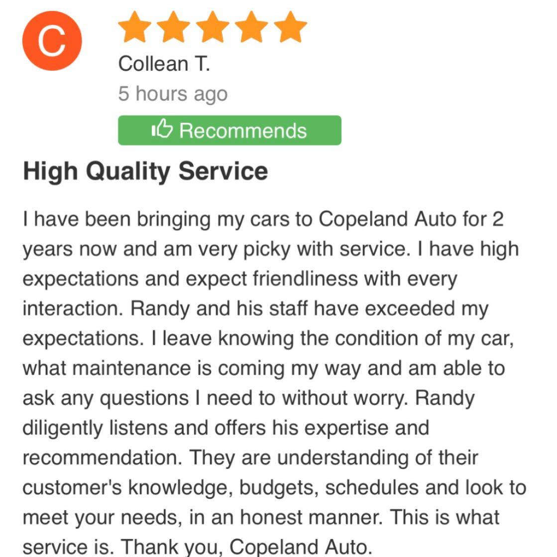 Copeland Auto Repair Photo