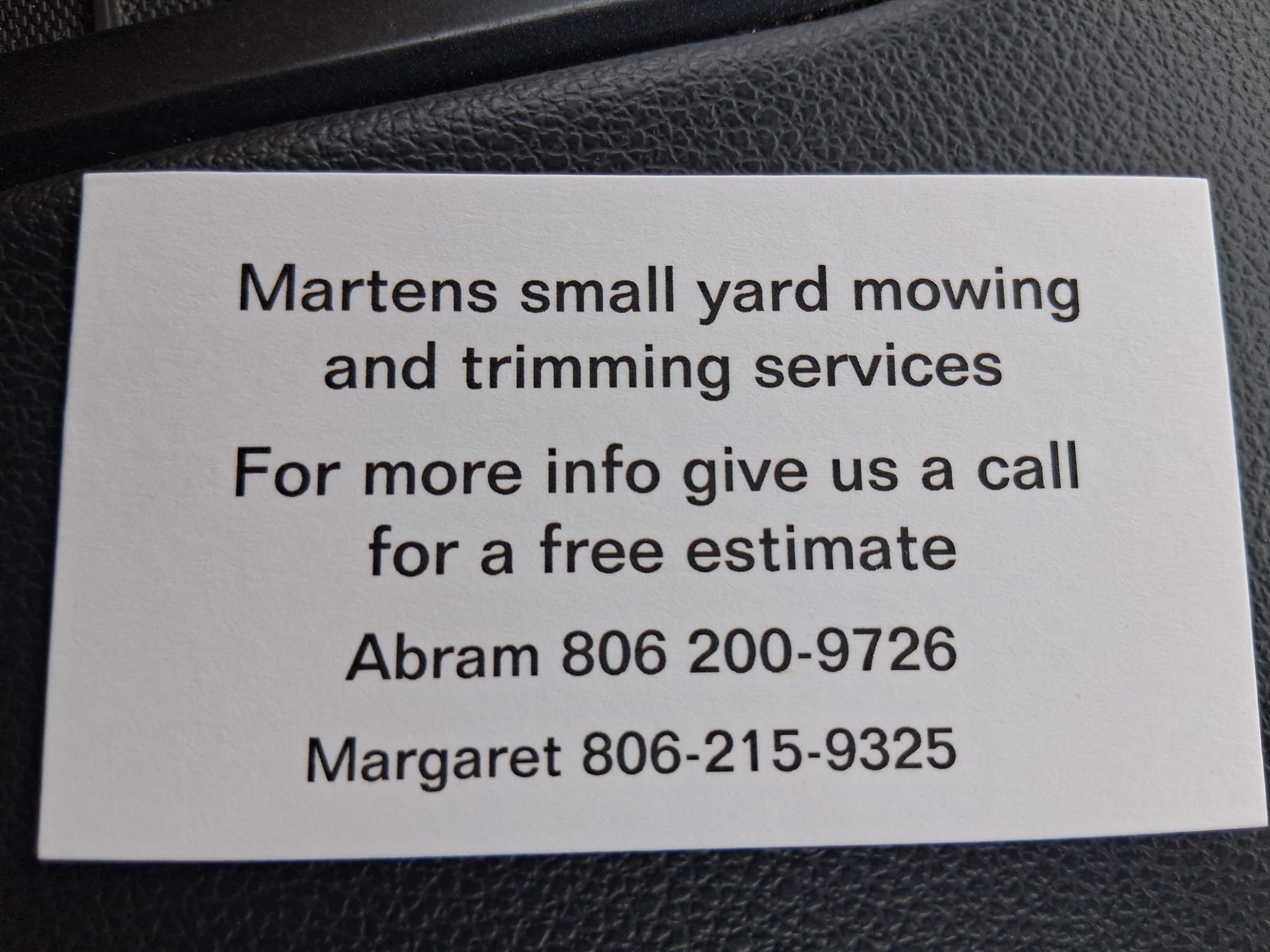 Martens small yard mowing  and trimming  services Logo