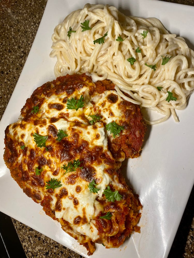 BAKED CHICKEN PARMESAN Alfredo PASTA