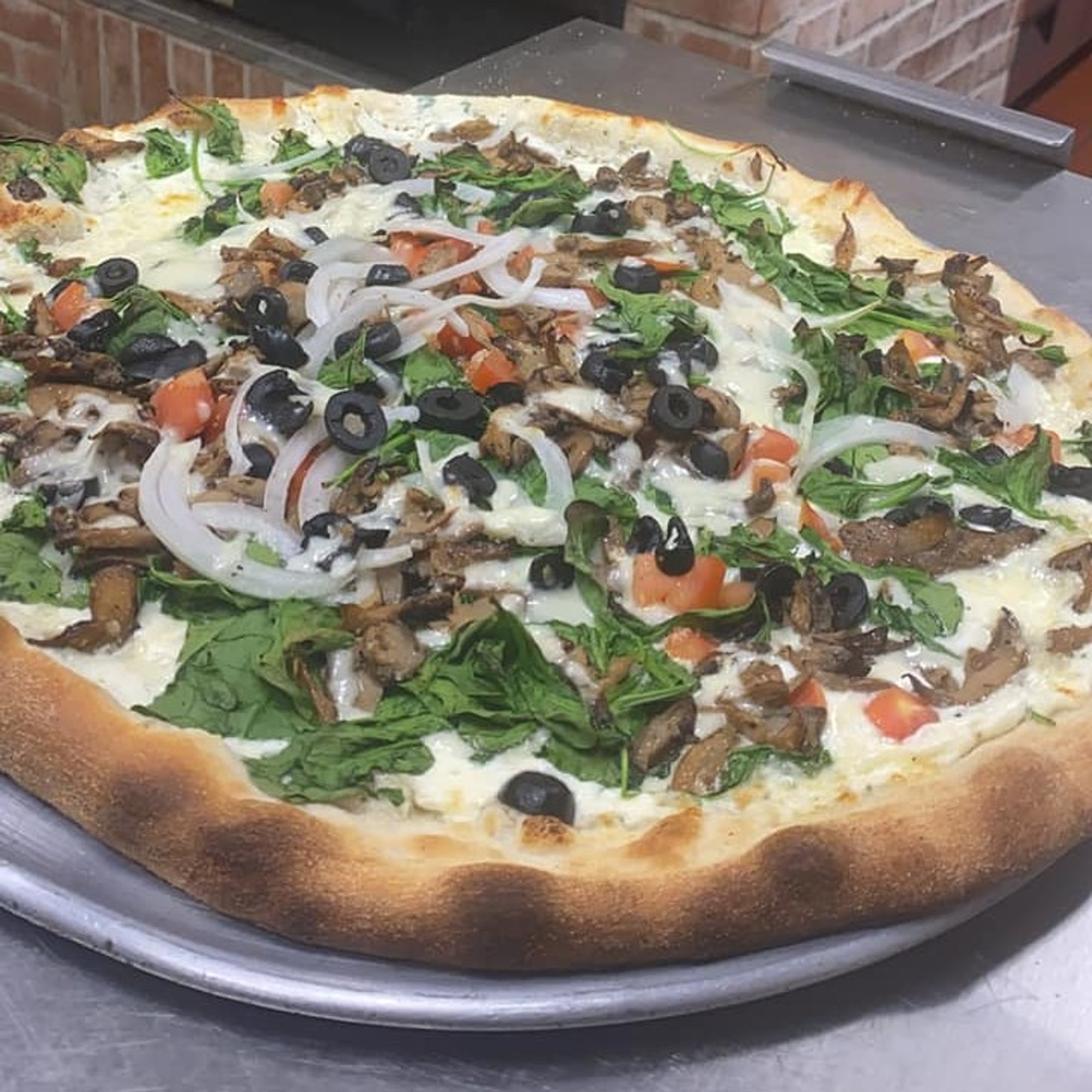 White Spinach Pizza