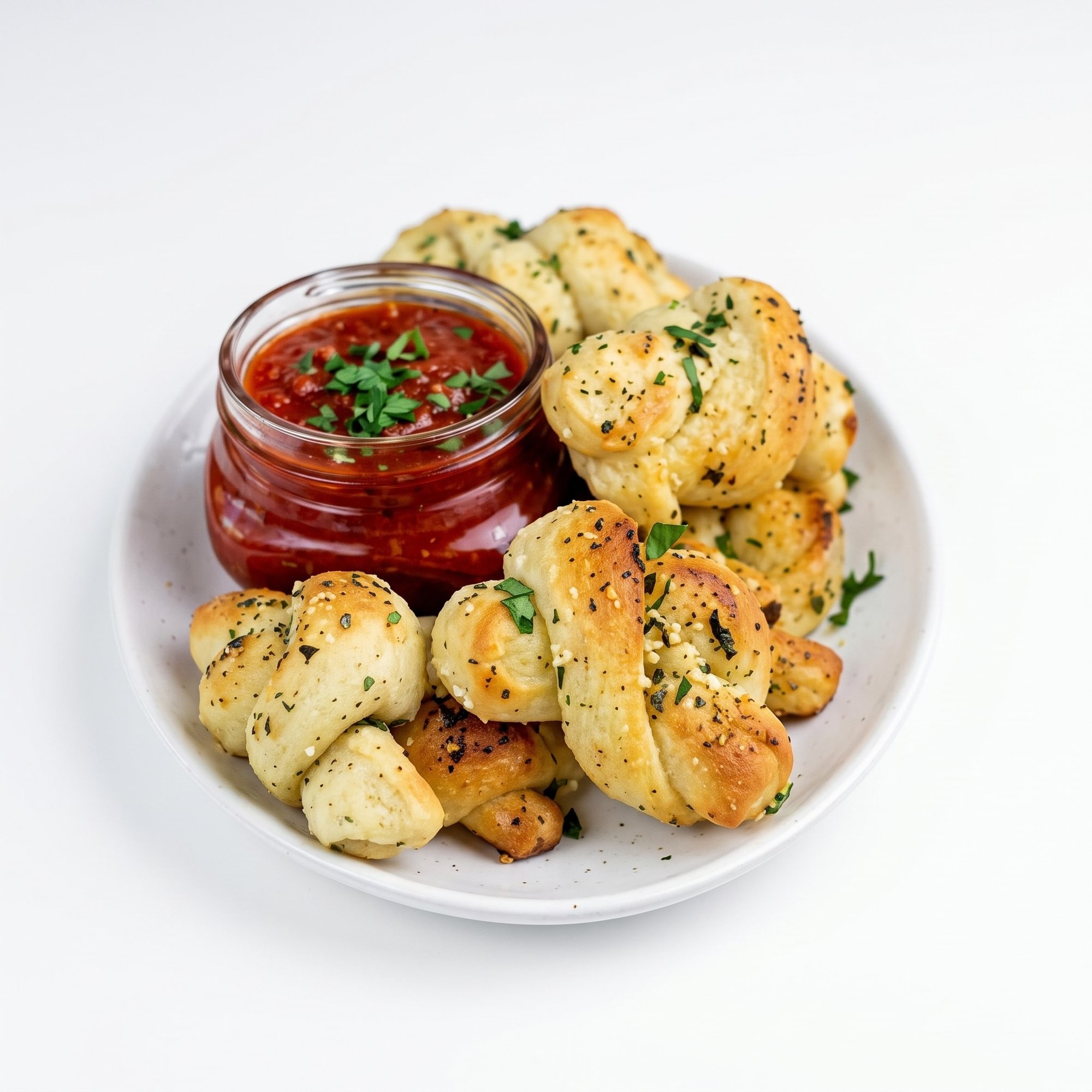 Garlic Knots with Sauce and Cheese