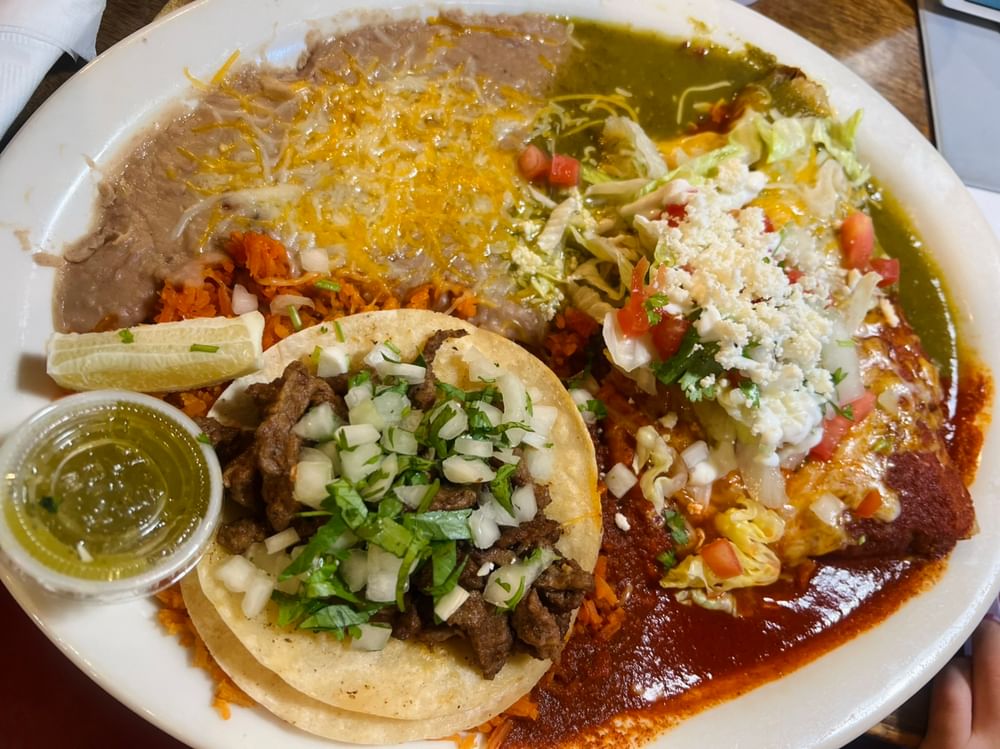 Enchilada, Tamal, Taco Combo