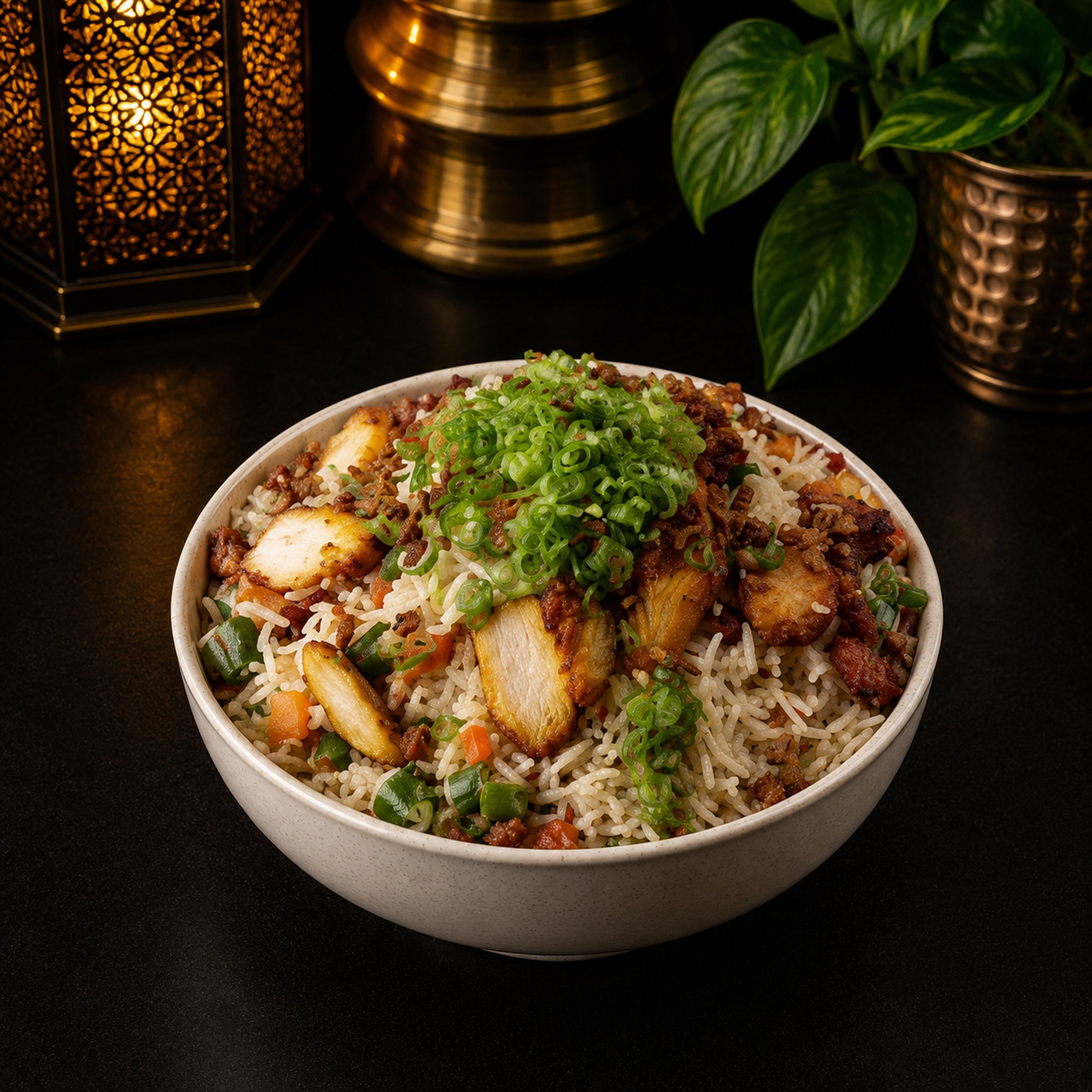 Burnt Garlic Chicken Fried Rice