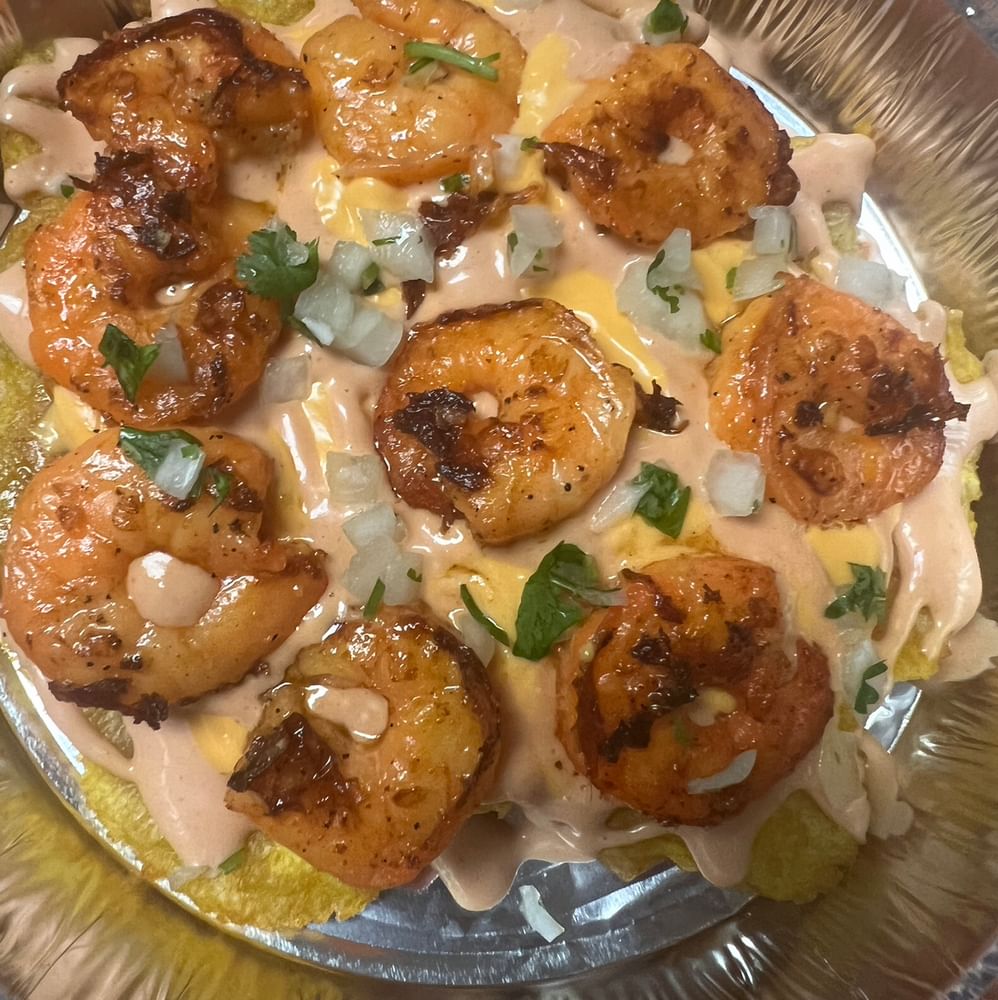 Shrimp Loaded Tostones