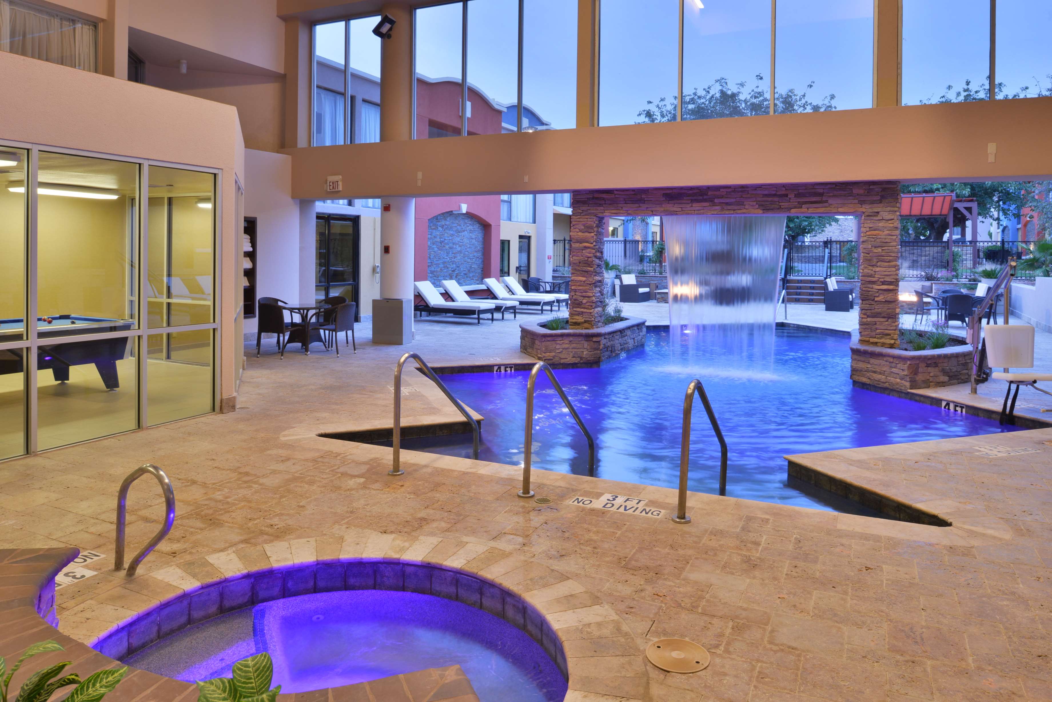 Inside Heated Pool and Hot Tub