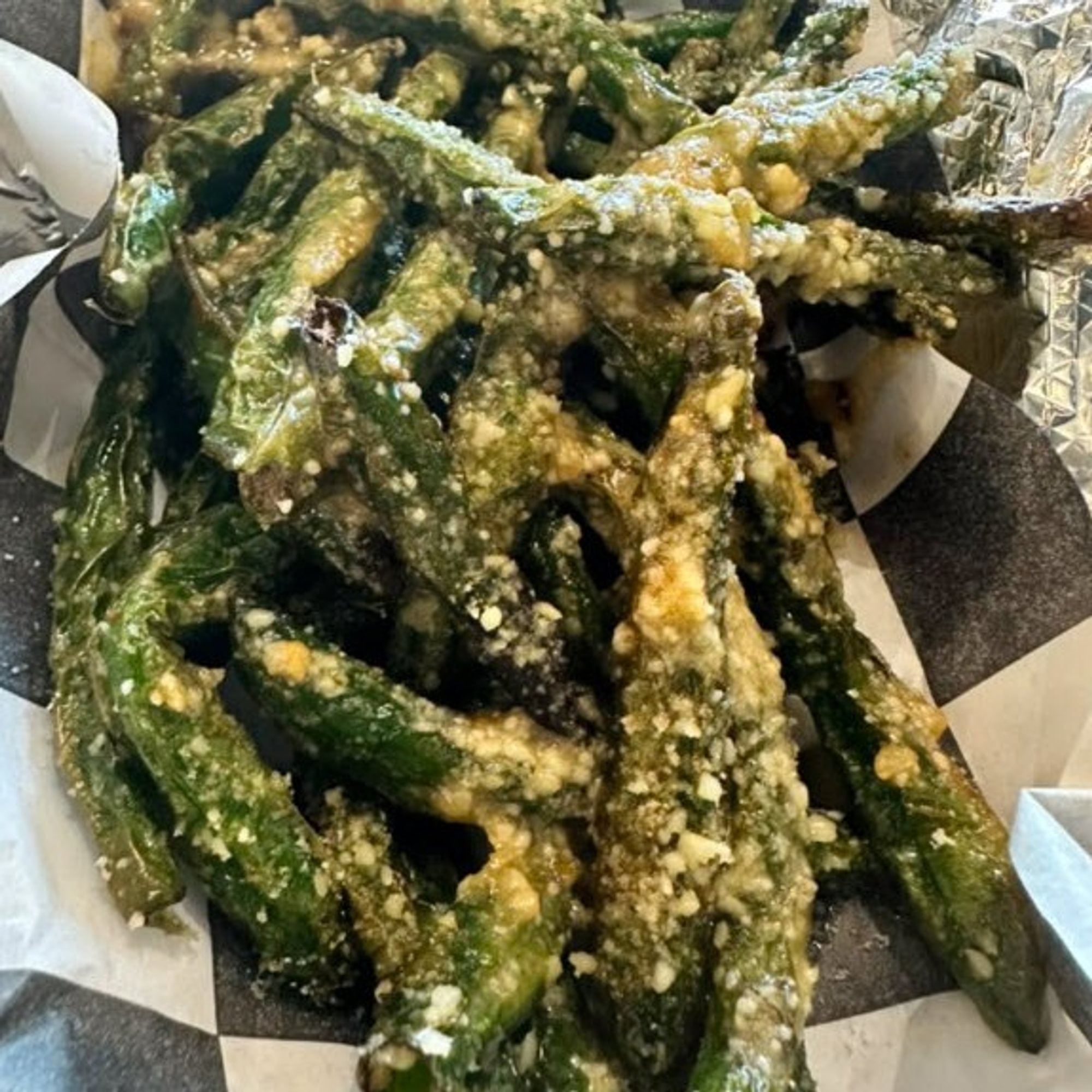 Garlic Parm Flash Fried Green Beans