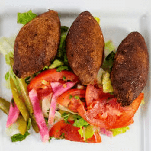 Fried Kibbee with Yogurt