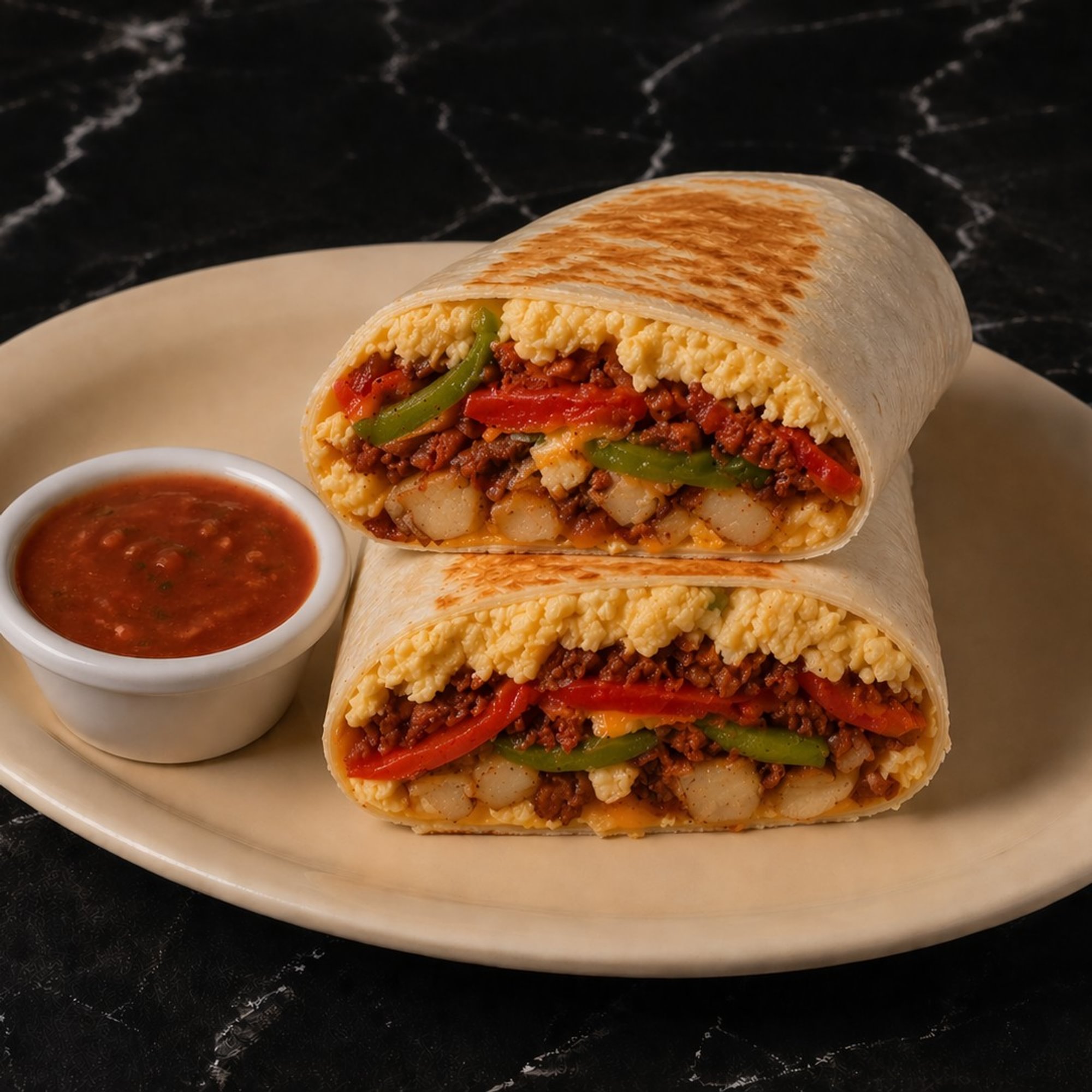 Spicy Chorizo Breakfast Burrito