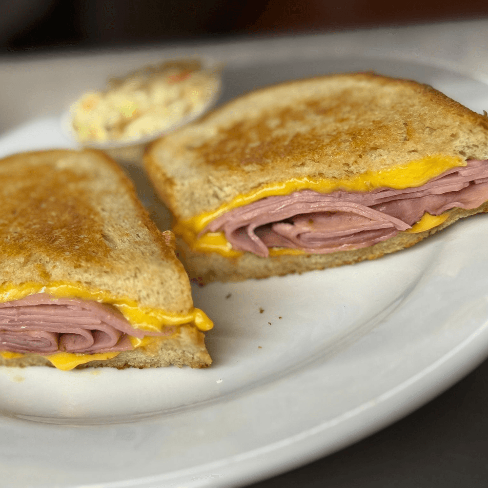 Grilled Cheddar with Ham Sandwich