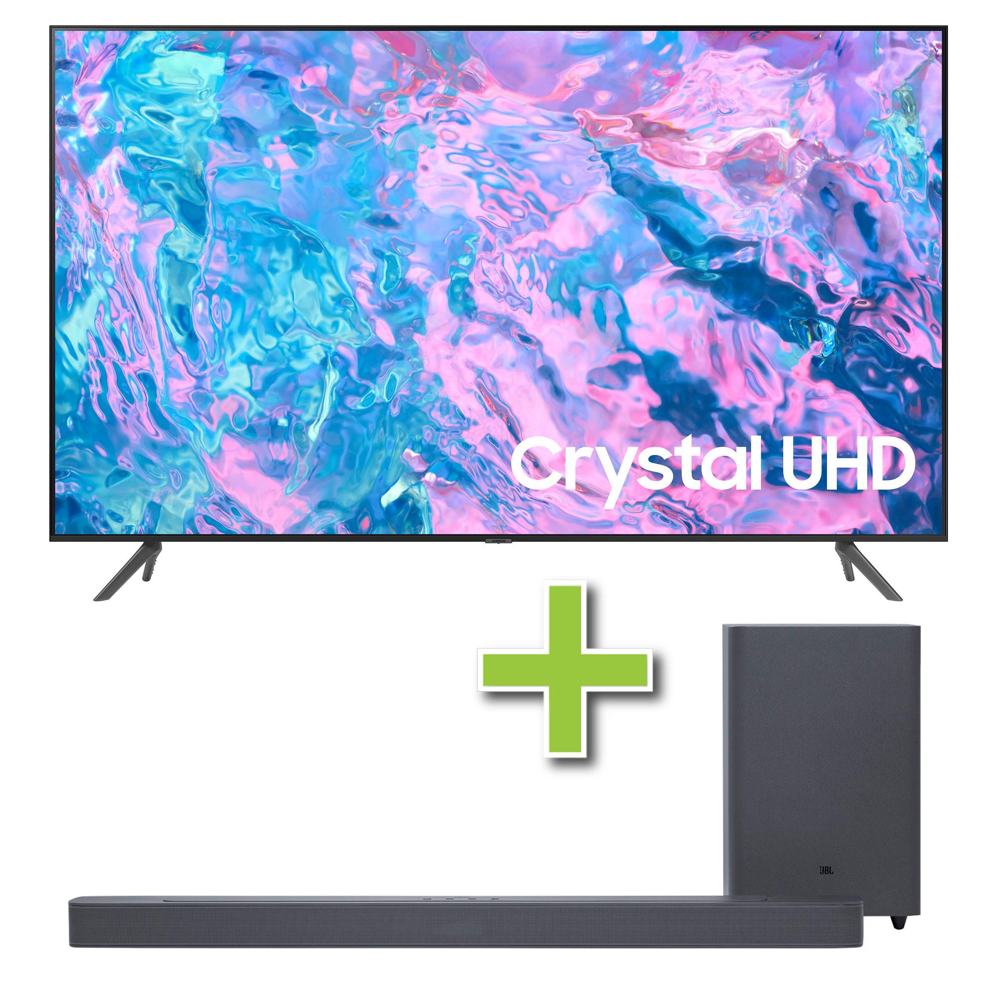 55" Samsung 4K UHD Smart TV & JBL 2.1 Channel Soundbar w/ Wireless Subwoofer