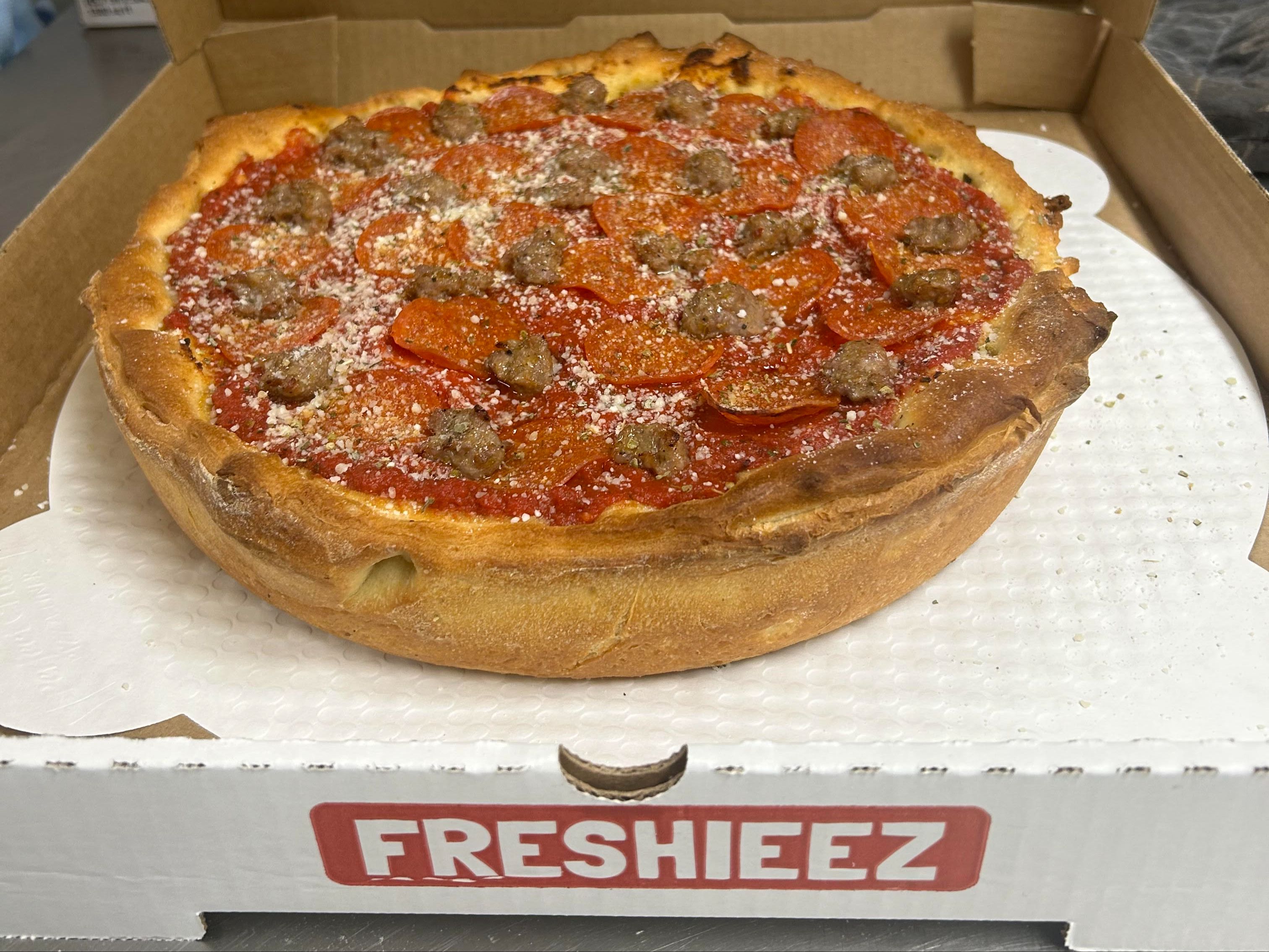Stuffed Deep Dish (Sauce on the top)