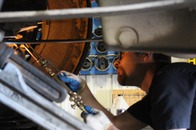 Mechanics at Bauer Built repair wheel end work for commercial fleet customers. Mechanics at Bauer Built repair wheel end work for commercial fleet customers.