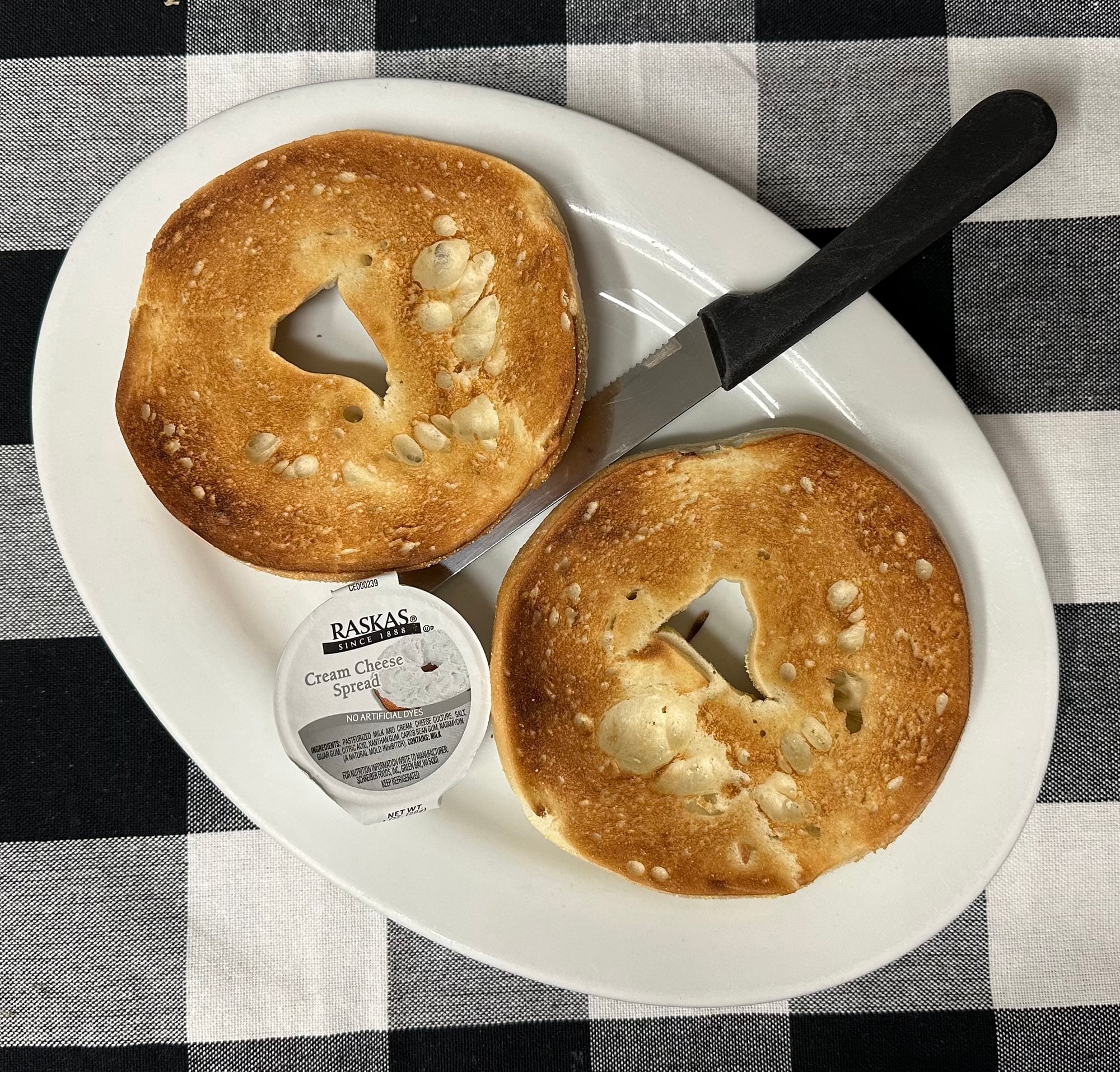 Toasted Bagel with Cream Cheese (Side)