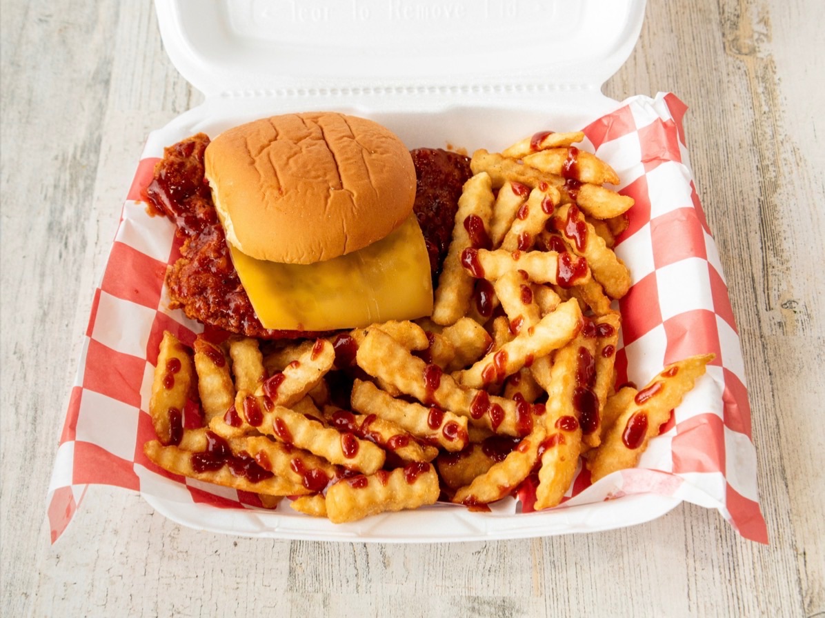 Chili BBQ Sandwich With Fries