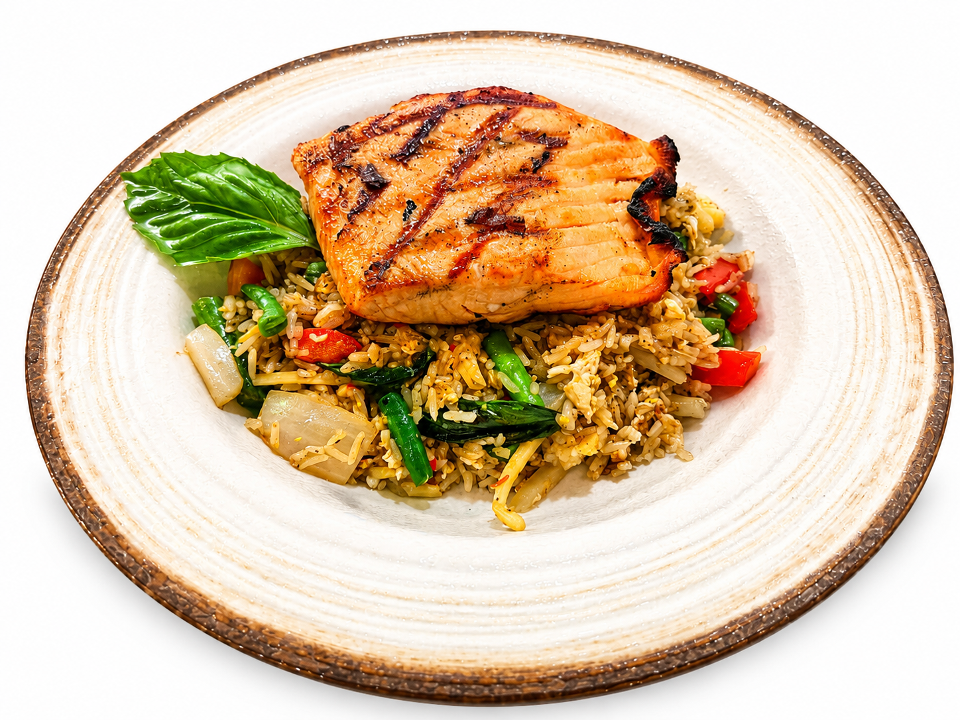 (F/r) Grilled Salmon X Green Fried Rice
