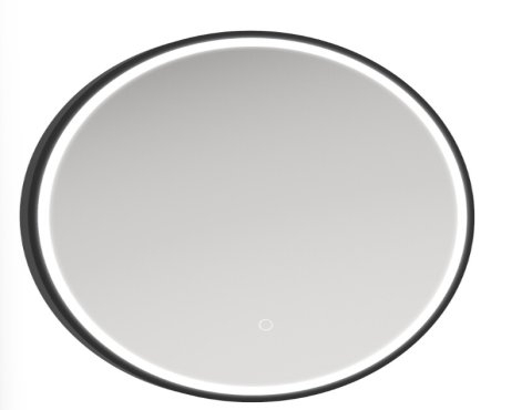Bathroom Mirrors  SONAS Astrid Beam 600mm Round Mirror Matt Black