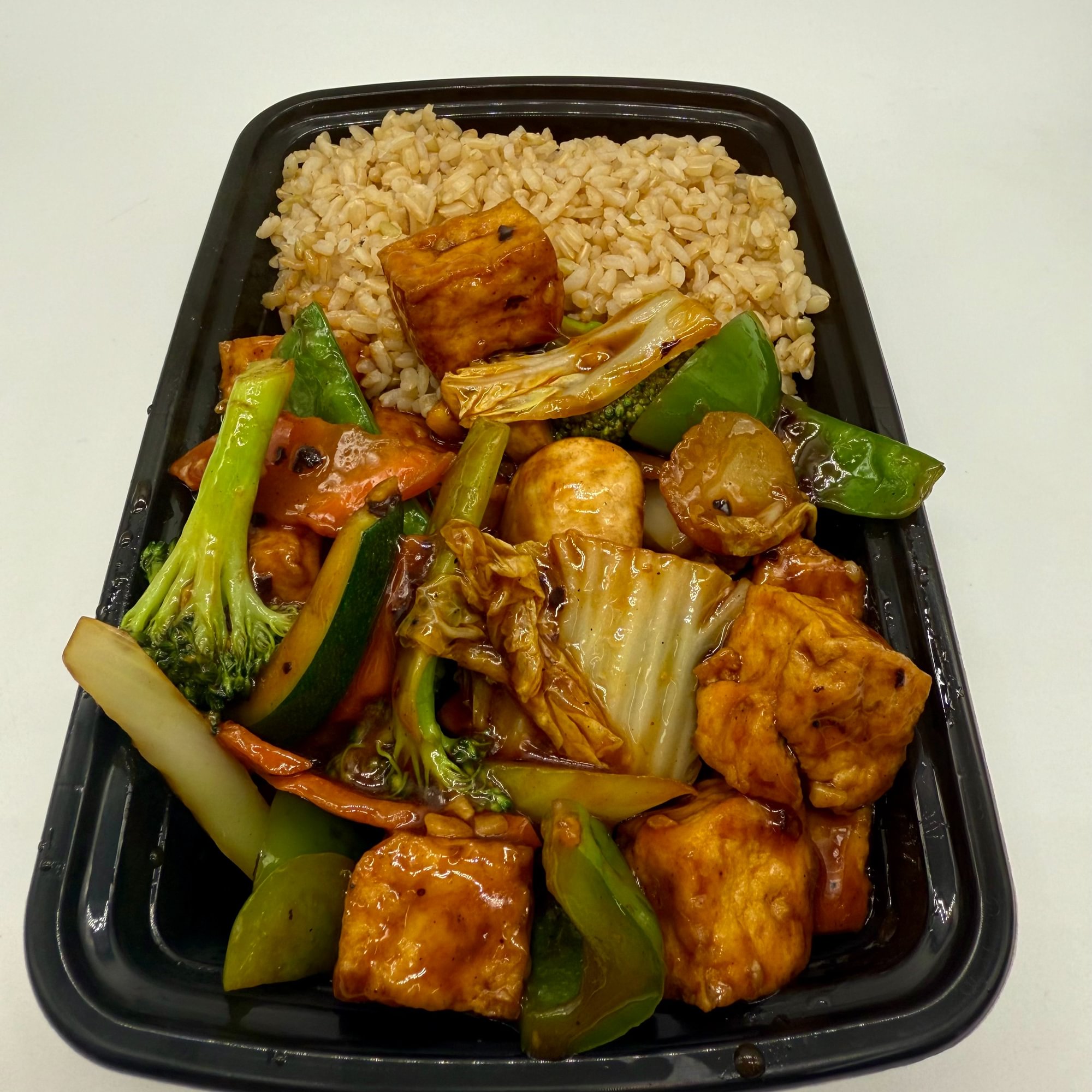 Bean curd with green pepper in black bean sauce lunch special