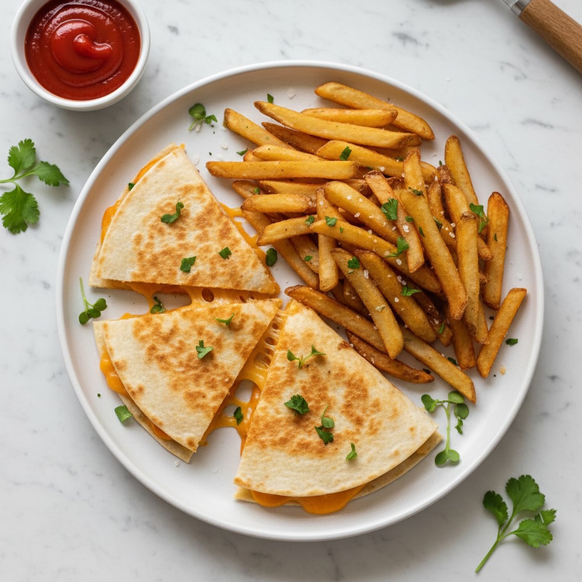 3. Kids Cheese Quesadilla with French Fries