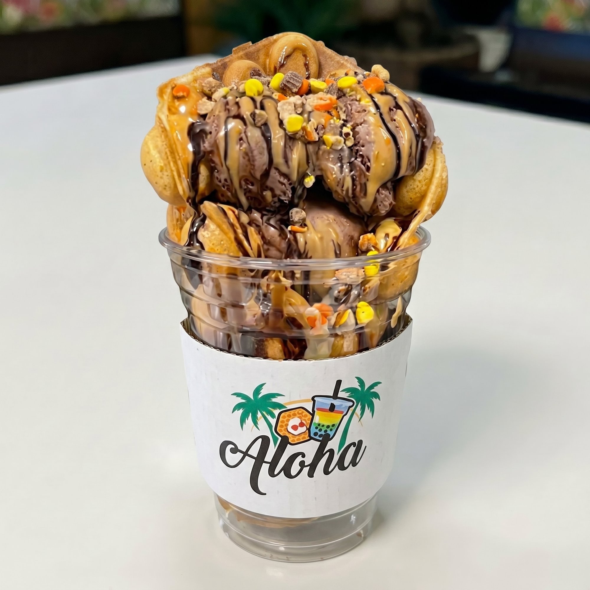 Peanut Butter Waffle Cup - Reese's Ice Cream Sundae