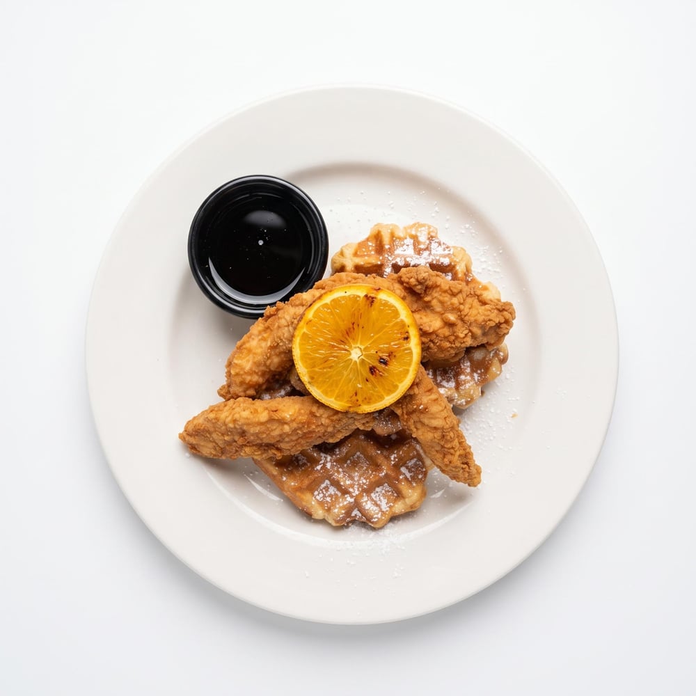Sweet Peach Chicken & Waffles