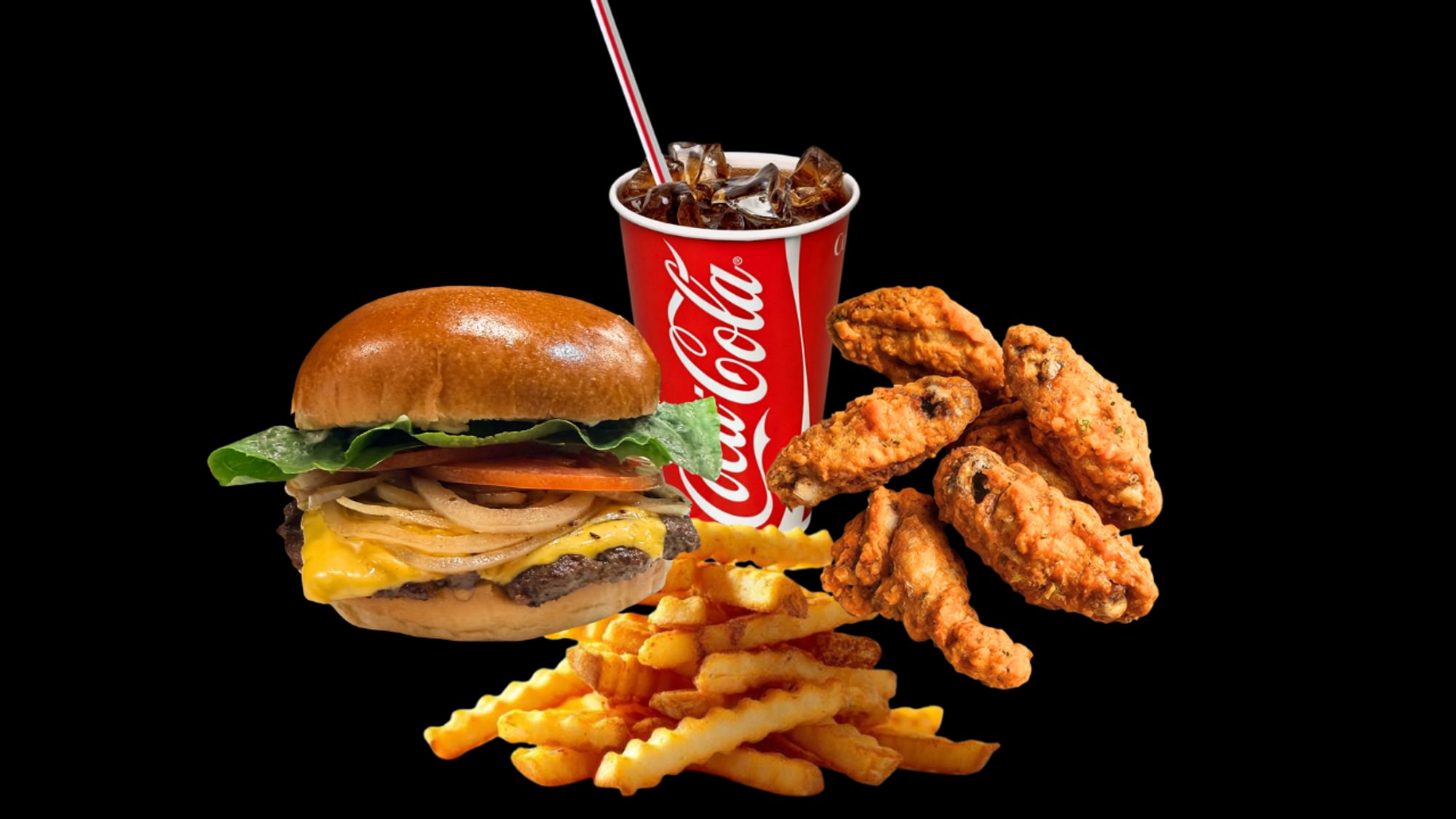 $18 DEAL - BYO Smashburger, 5 Wings, Fries & Drink Combo