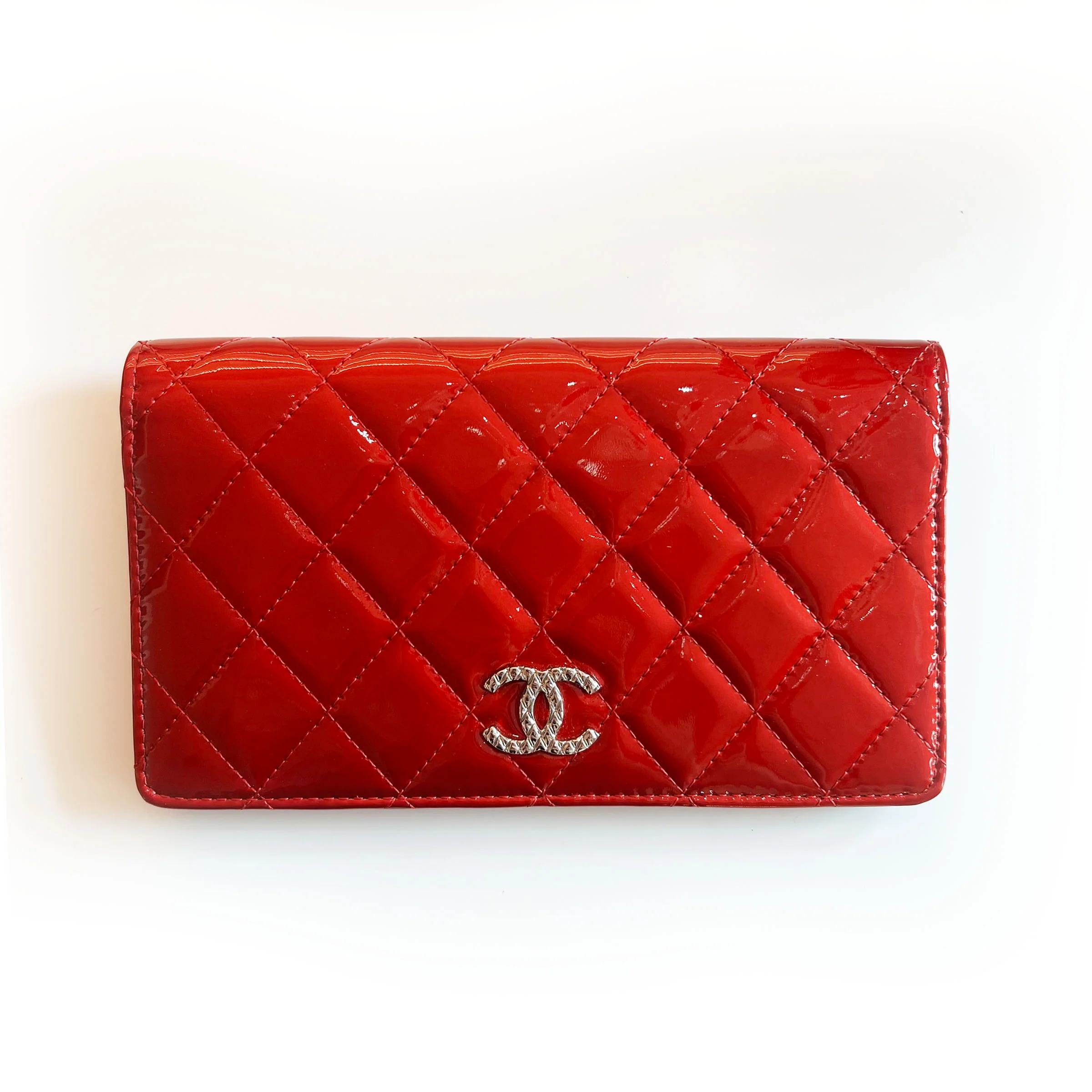 Chanel Quilted Patent Leather Wallet