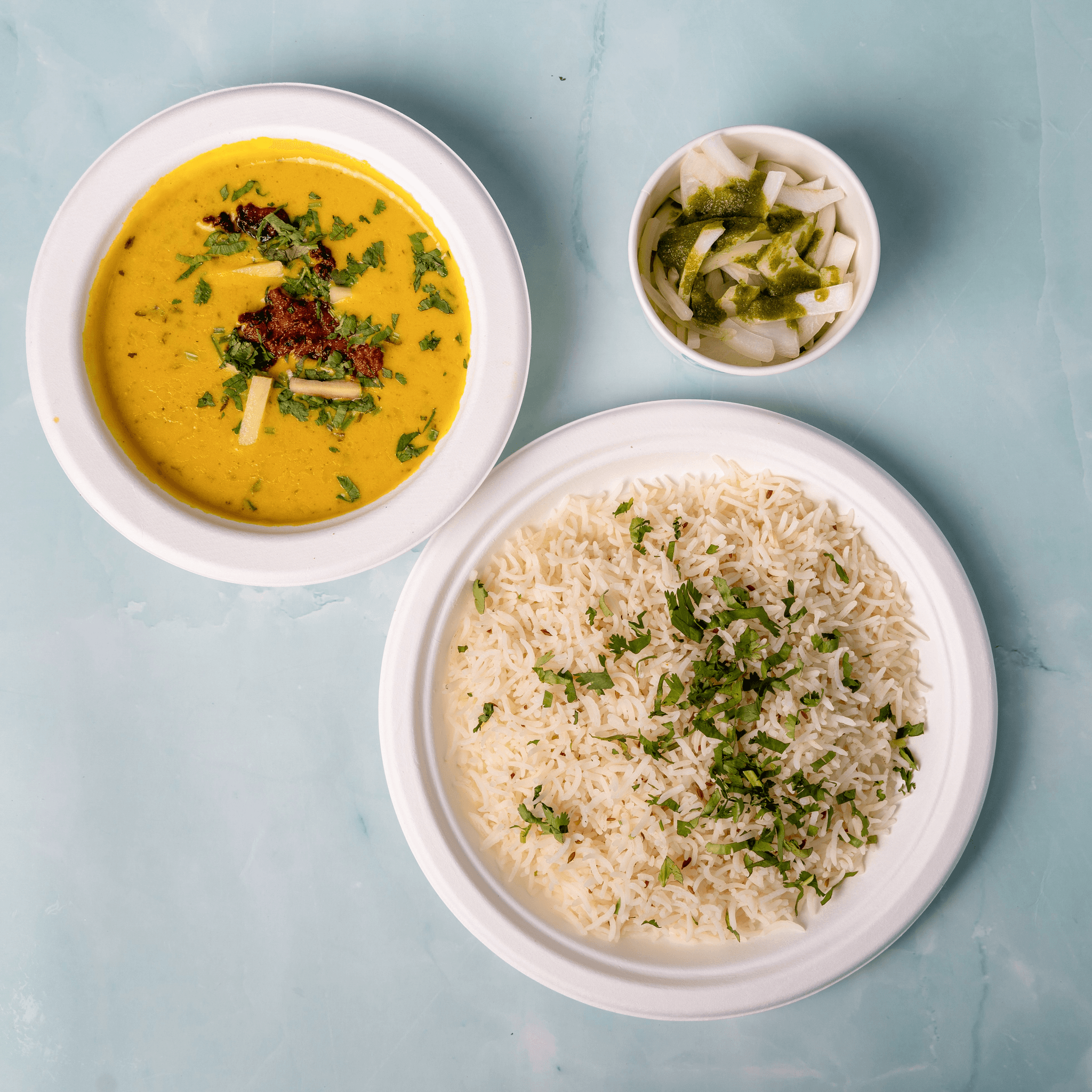 Kadhi Chawal (Yogurt Curry with Rice)