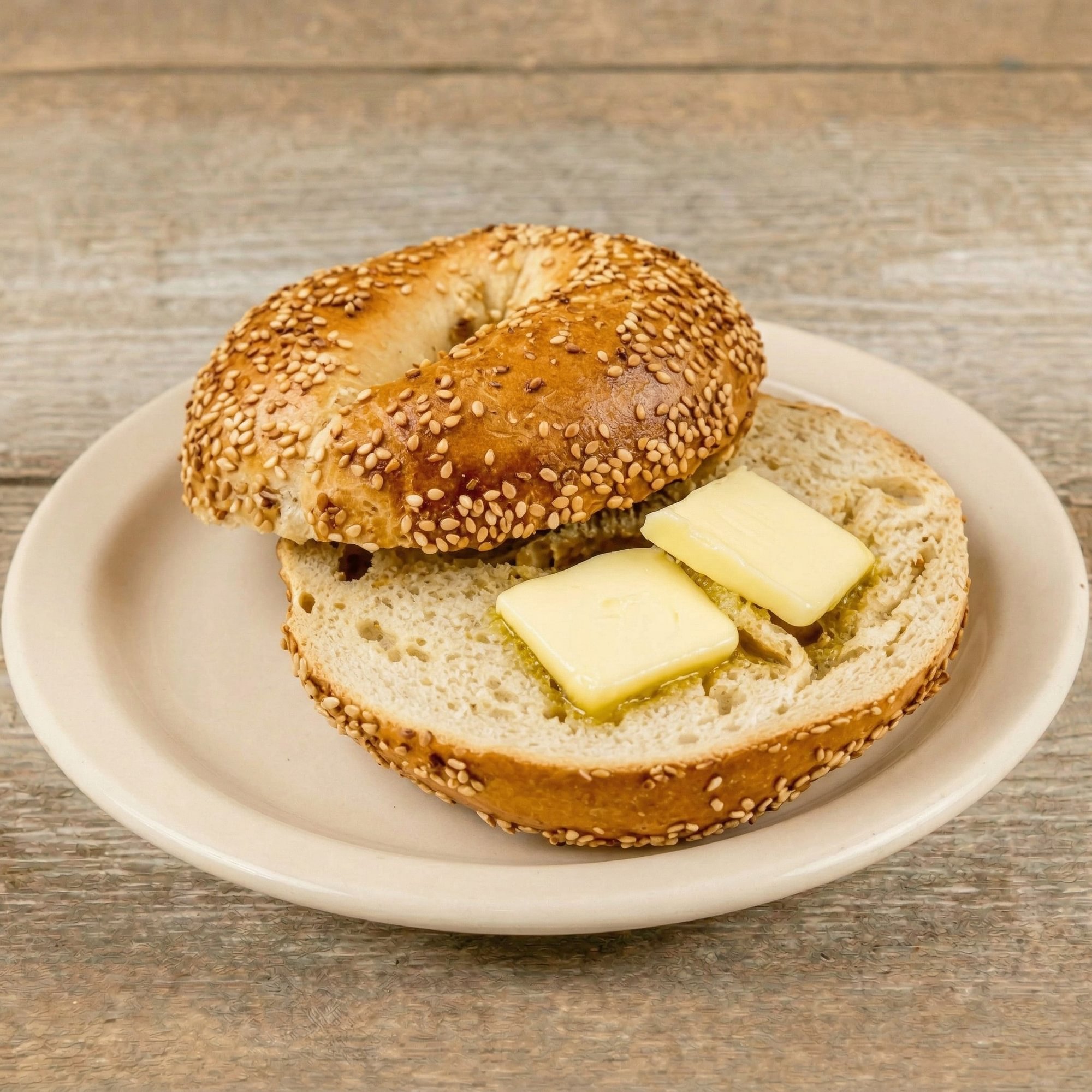 Classic Buttered Bagel
