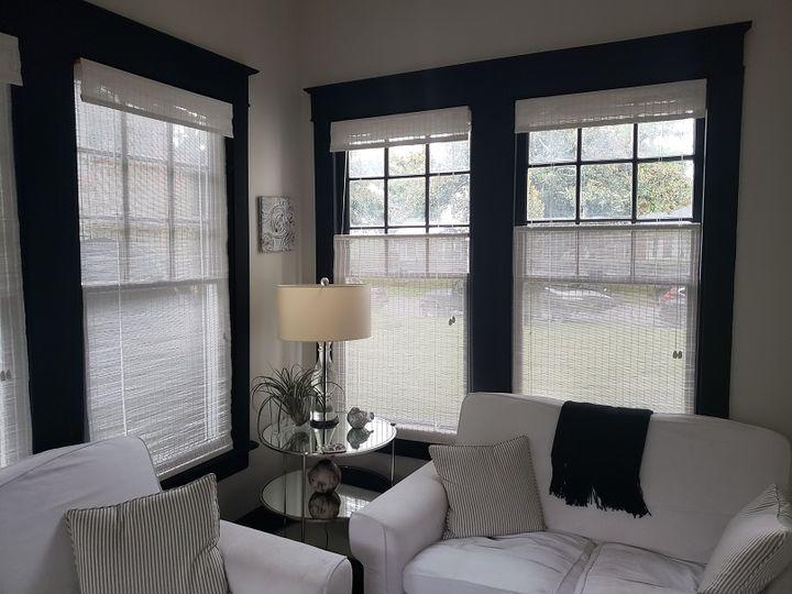 This Savannah home chose to accentuate deÌcor and add beauty to their space with unique and effective Woven Wood Shades by Budget Blinds of the Coastal Empire!  WindowWednesday  ShadesOfBeauty  BudgetBlindsCoastalEmpire  FreeConsultation  WovenWoodShades