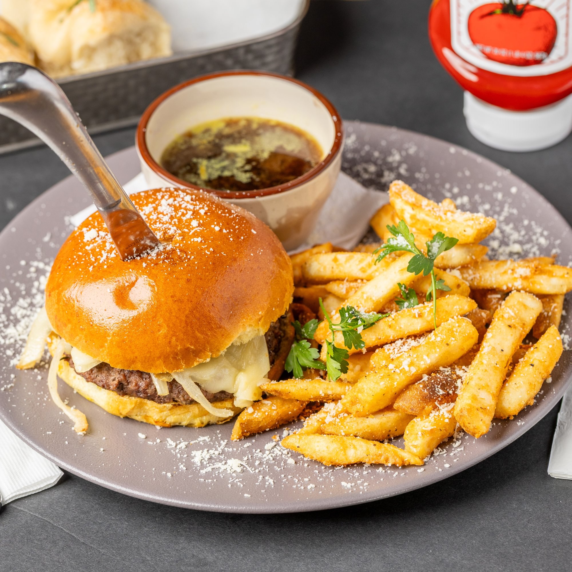 French Onion Burger