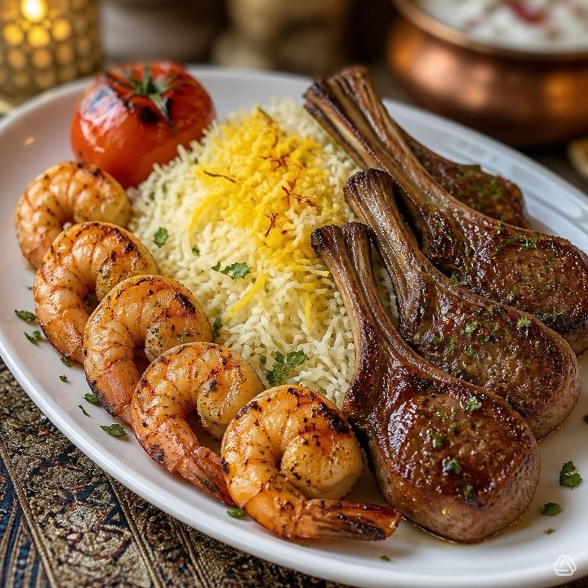 Shrimp & lamb chops