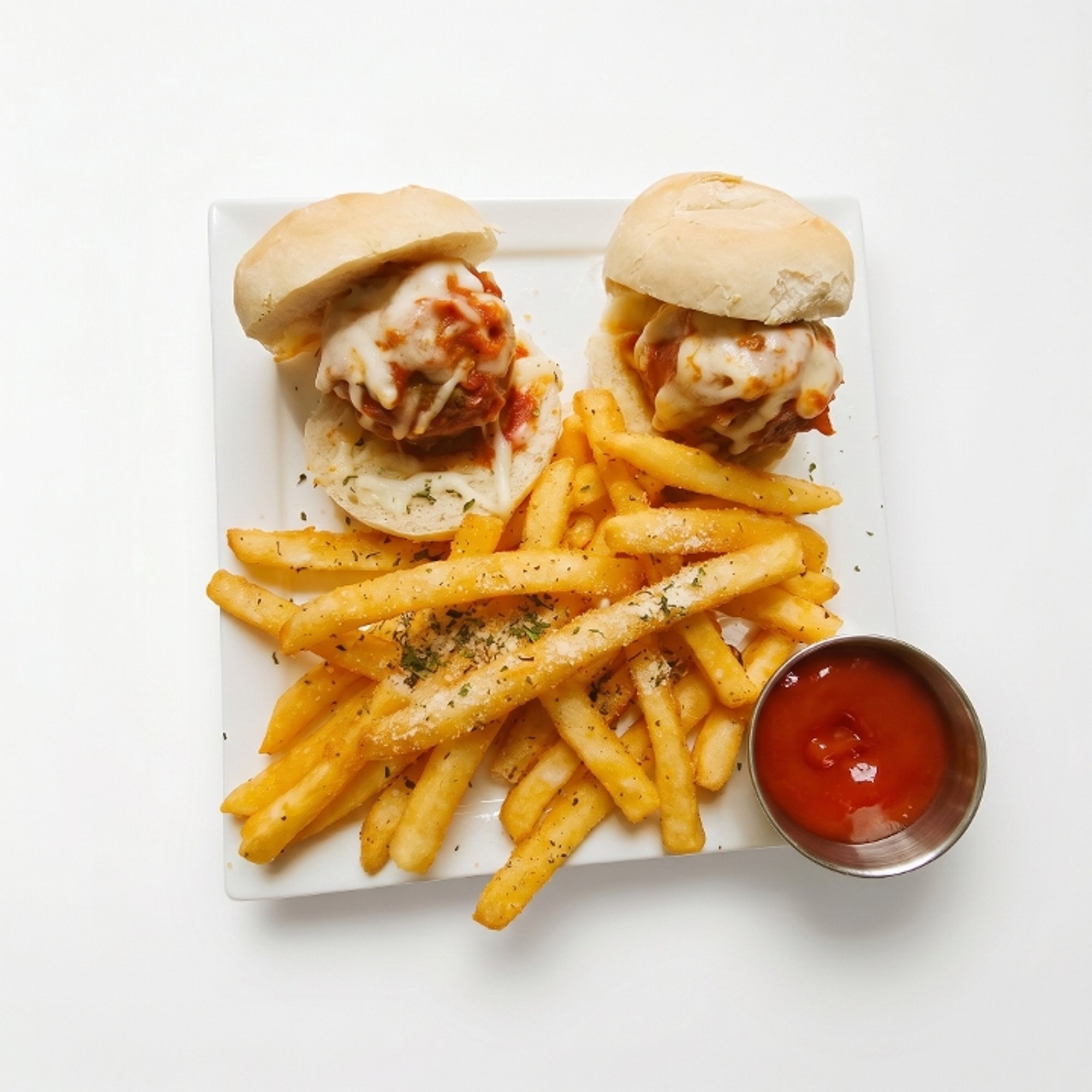 Meatball Sliders with Fries