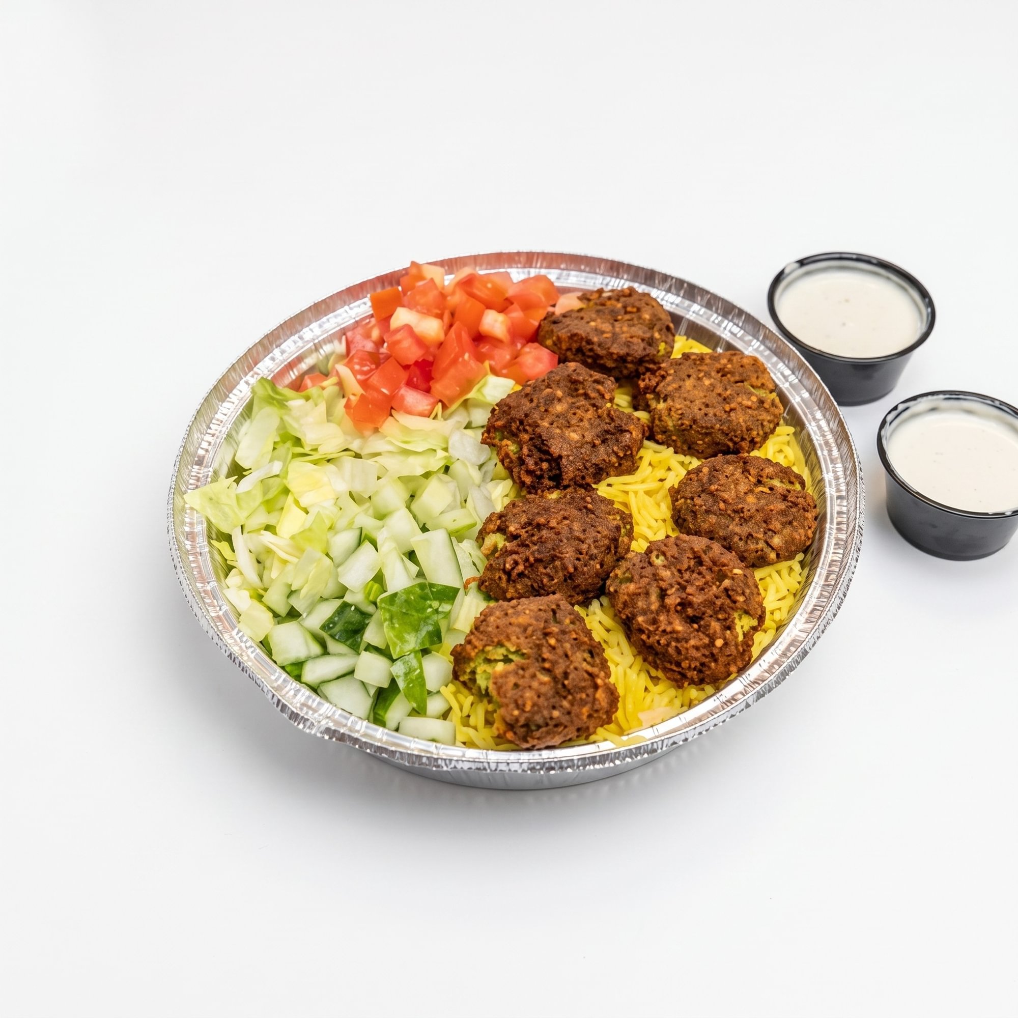 Falafel Over Rice Plate