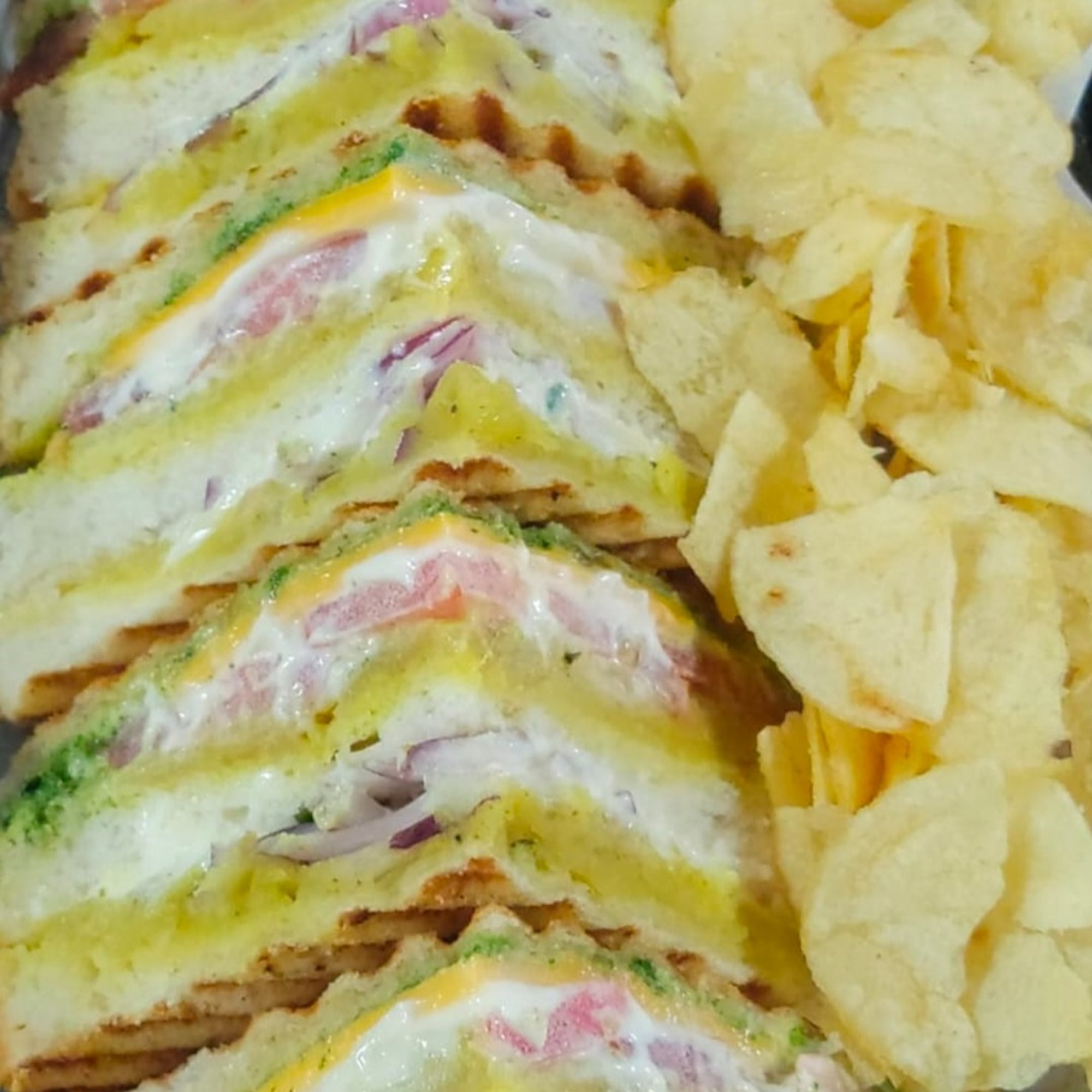 Chicken Cheese Green Chili Grill Sandwich