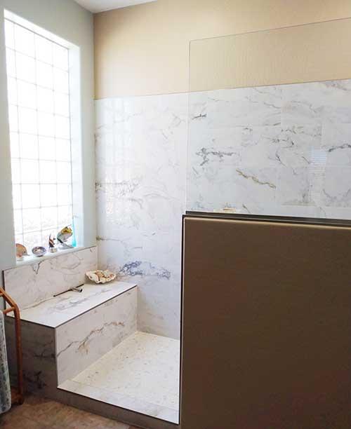 Walk in shower - great for improved accessibility