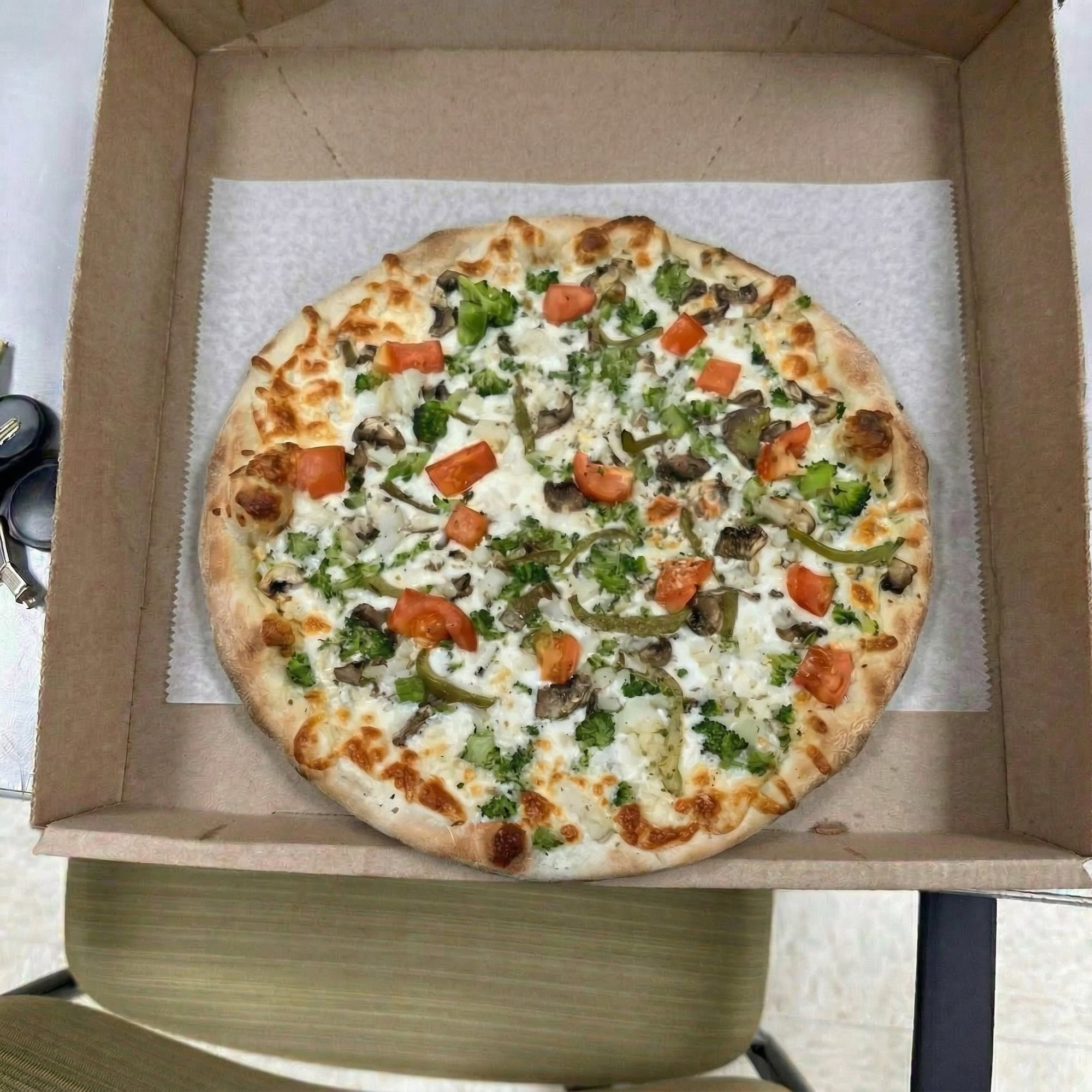 White Vegetable Pizza