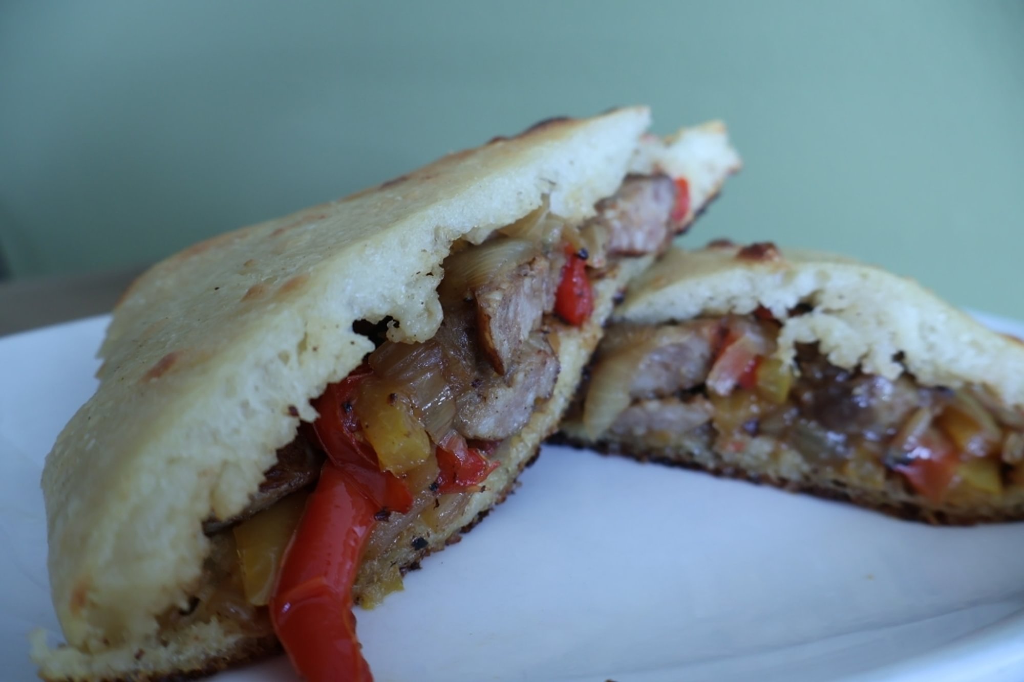Sausage Peppers Onions Sandwich
