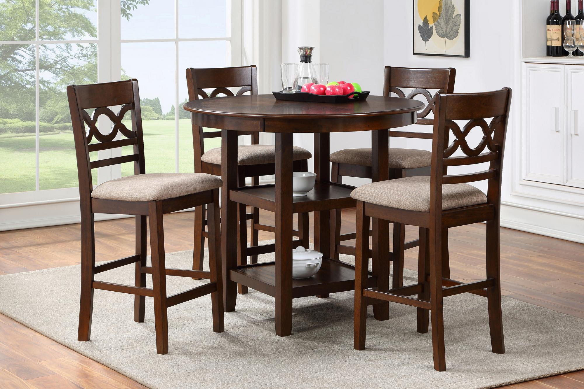 Cori 5-Piece Counter Height Dining Set w/ Table & 4 Chairs - Cherry
