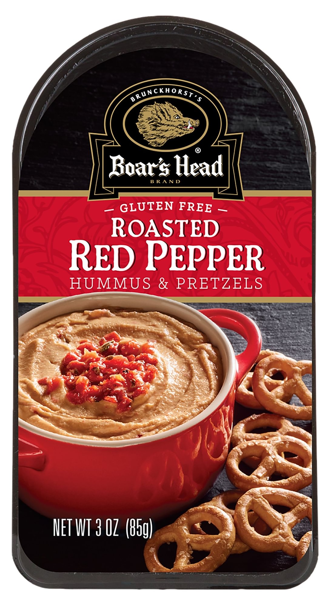 Roasted Red Pepper Hummus with Pretzels