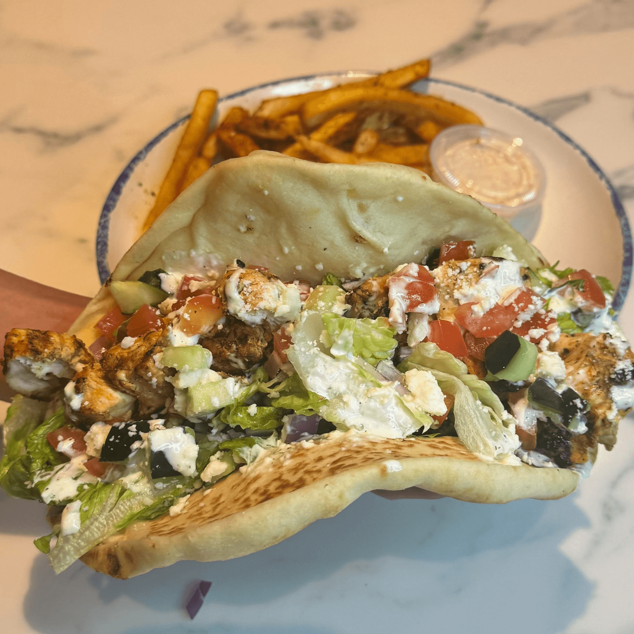 Chicken Gyro on Naan