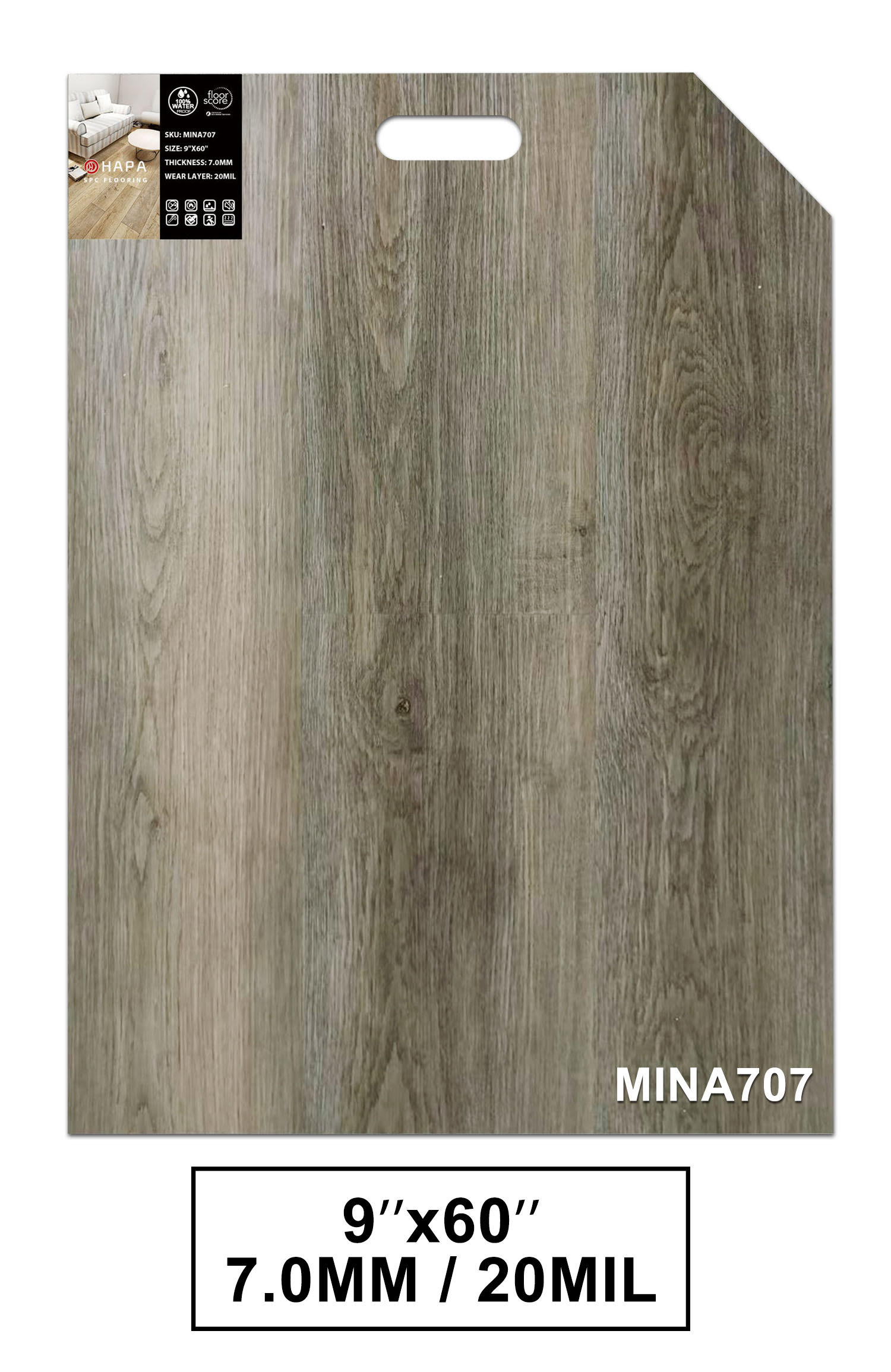 20mil Premium Waterproof Vinyl Flooring MINA707