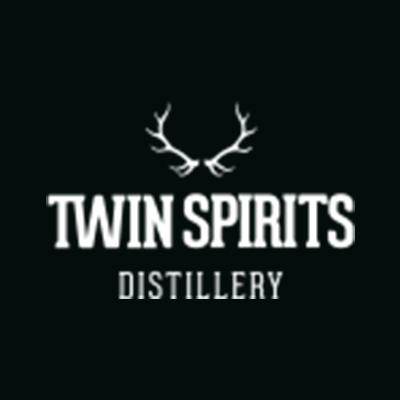 Twin Spirits Distillery &amp; M Coffee Shop Logo