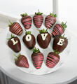Shari's Berries™ Limited Edition Chocolate Dipped Love Berry Gram Strawberries - 12-piece
